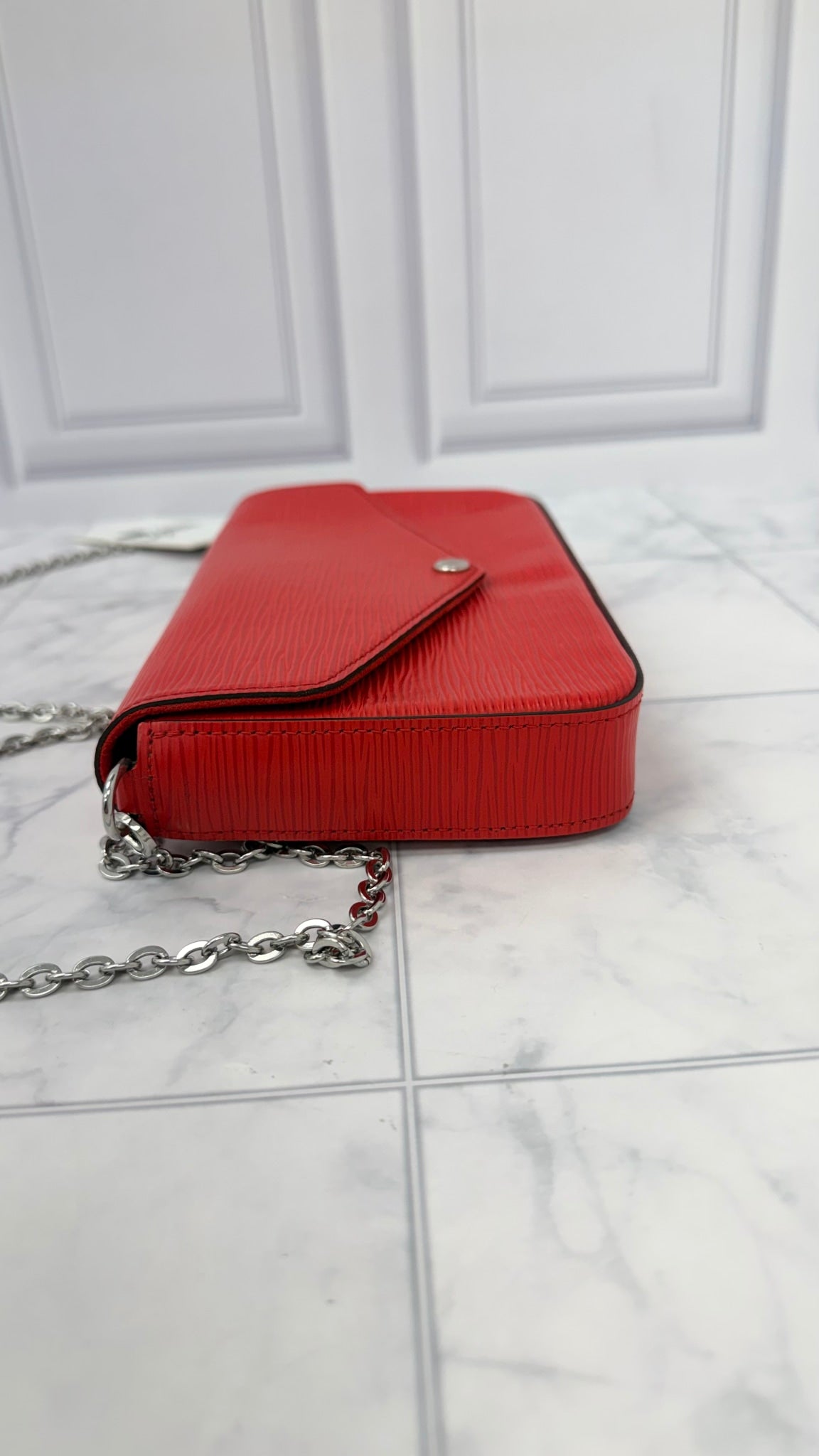 Louis Vuitton Red Epi Leather Pochette Felicie Crossbody Bag 