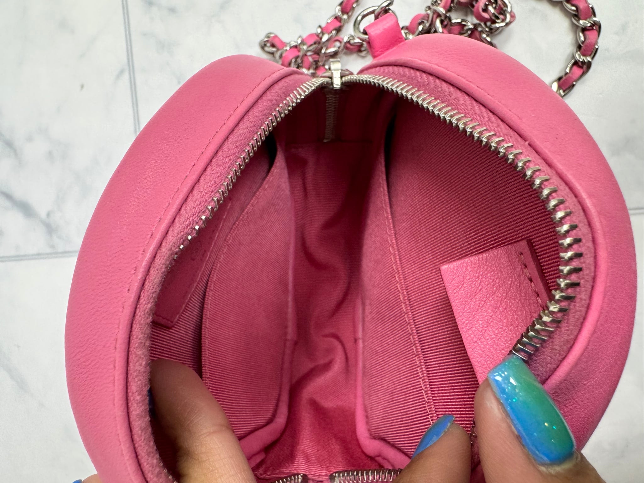 Chanel Pink Quilted Leather Round Crossbody Bag