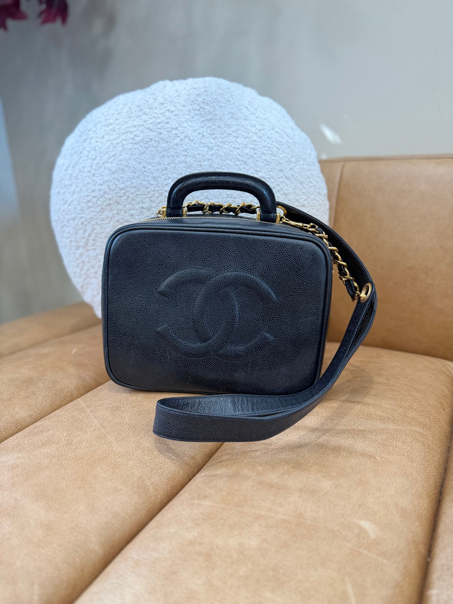 Chanel Black Caviar Large Vanity Case