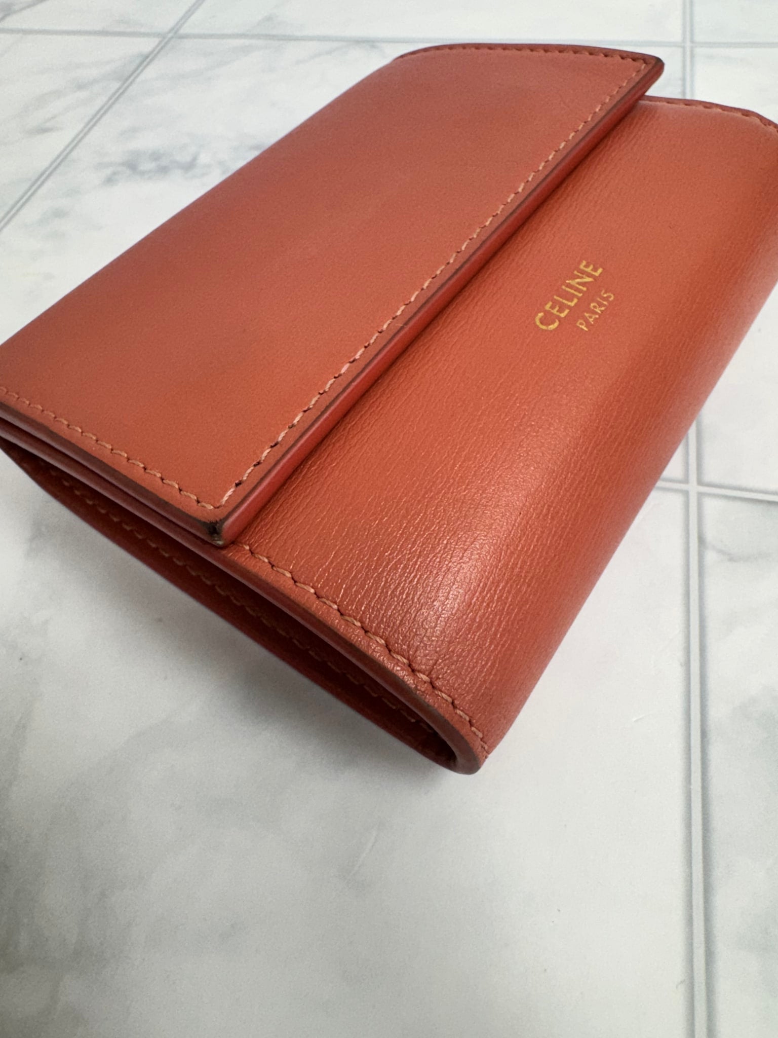 Celine Peach Small Trifold Wallet