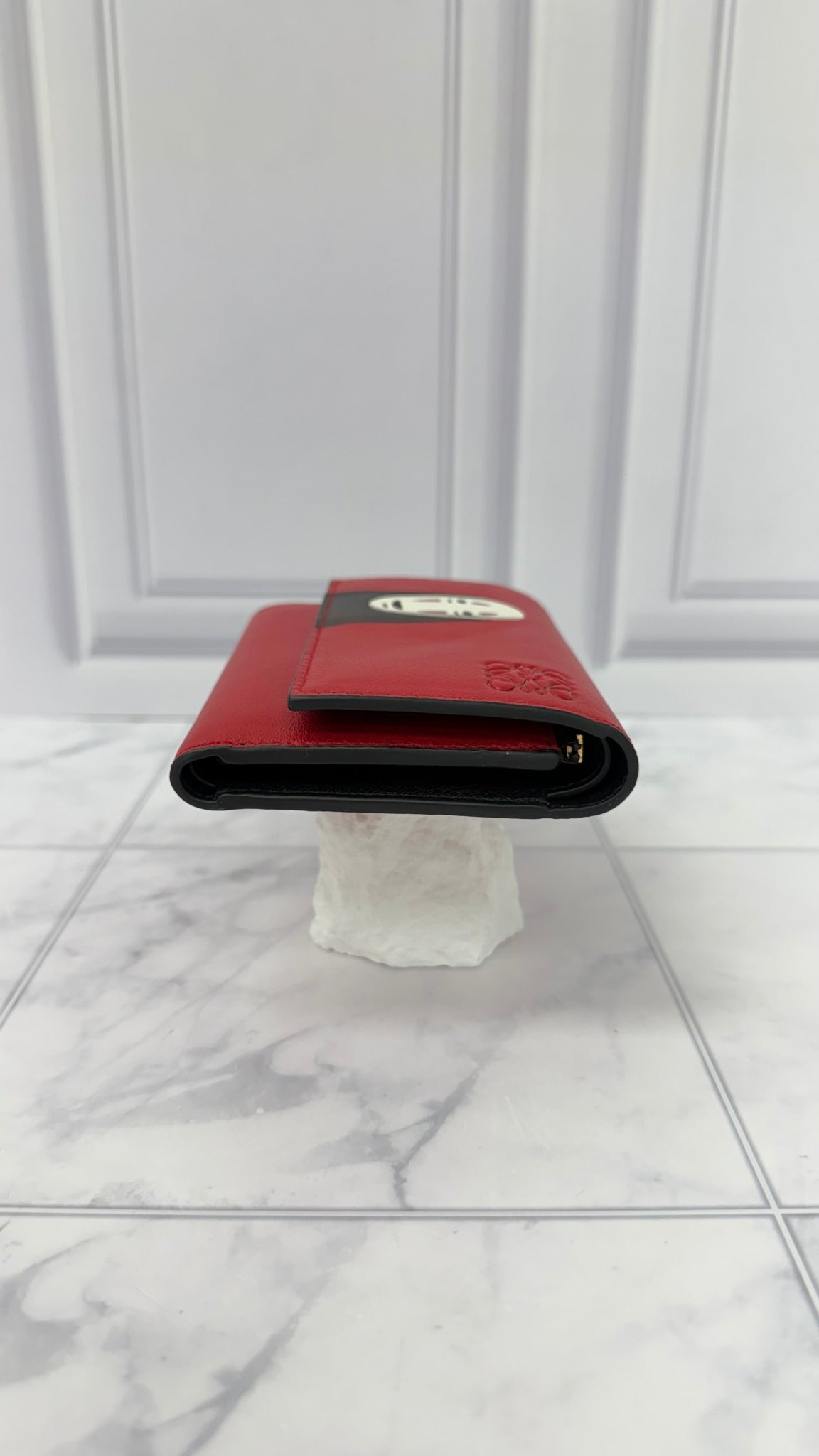 LIKE NEW - Loewe x Studio Ghibli Red Leather Spirited Away Compact Wallet 