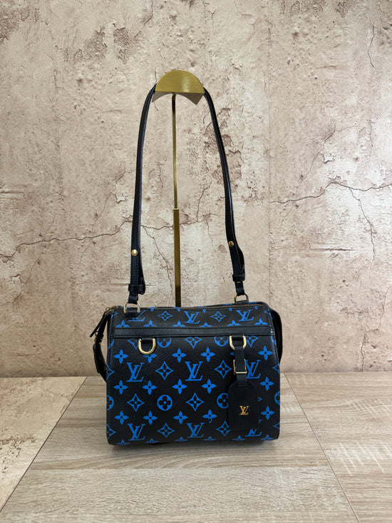 Louis Vuitton Monogram Black x Blue Speedy Amazon PM