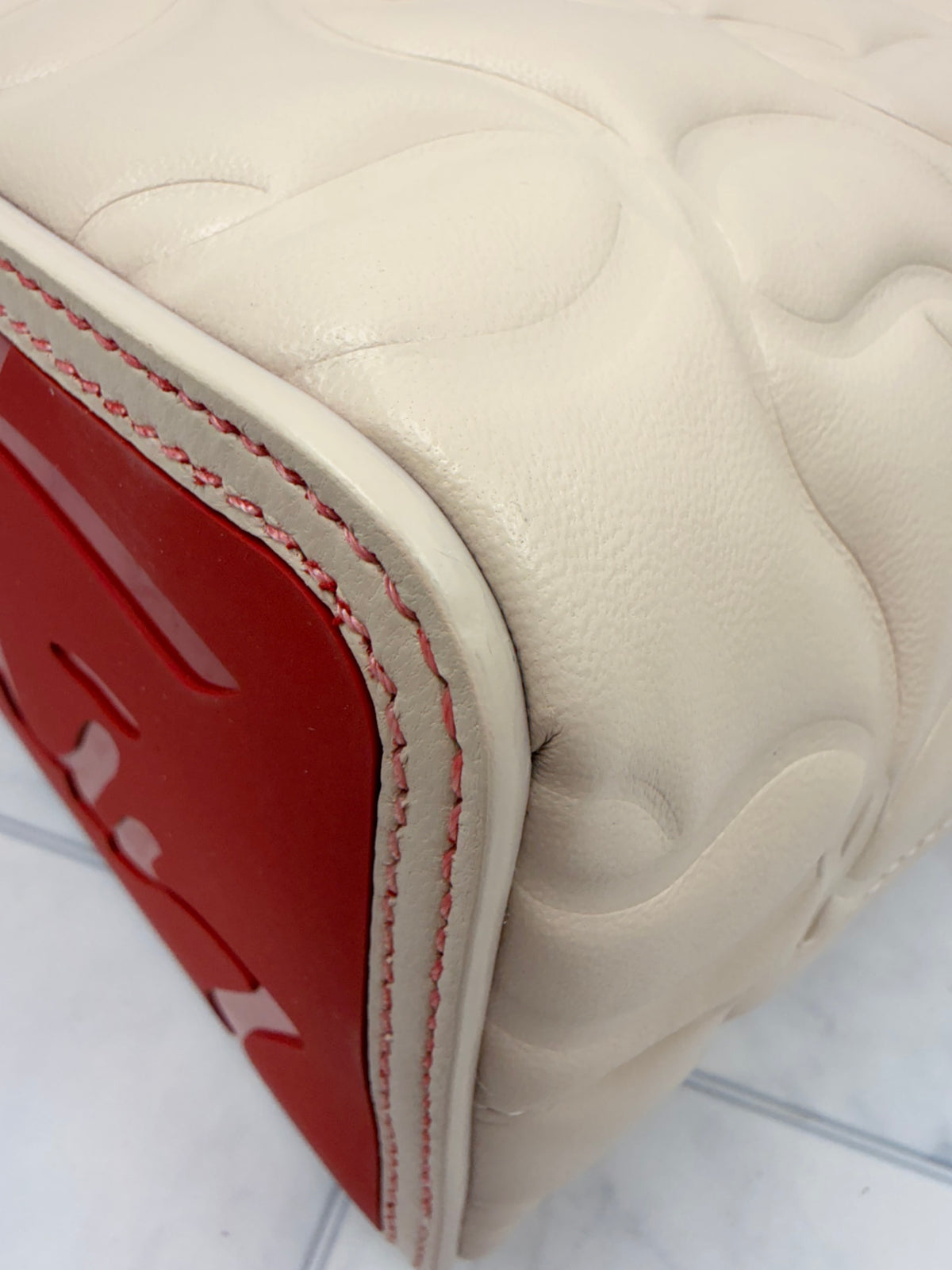 LIKE NEW - Christian Louboutin Beige Nappa Embossed Cabata Tote W/ Matching Pouch 