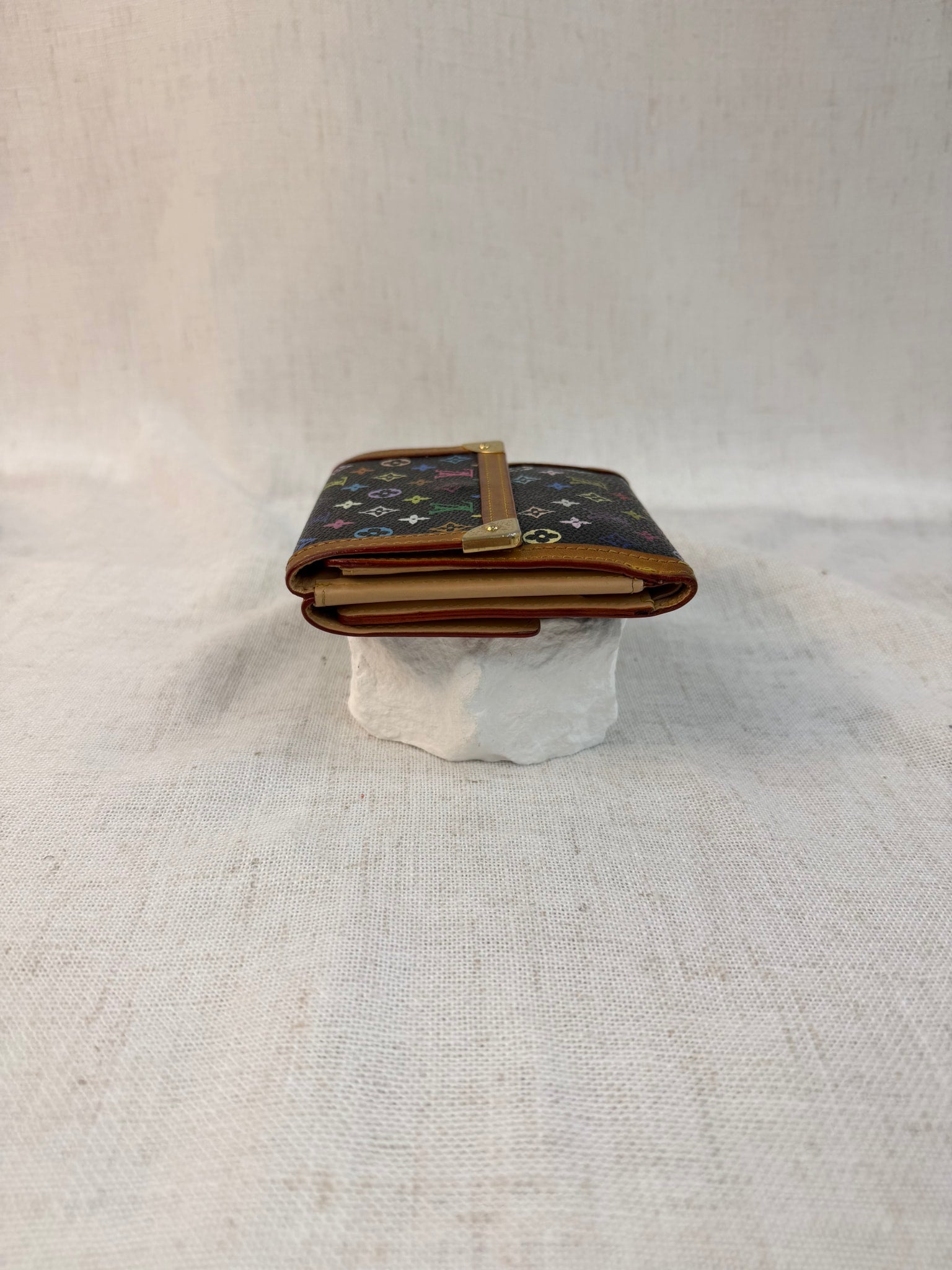 Louis Vuitton Black Multicolor Elise Compact Wallet