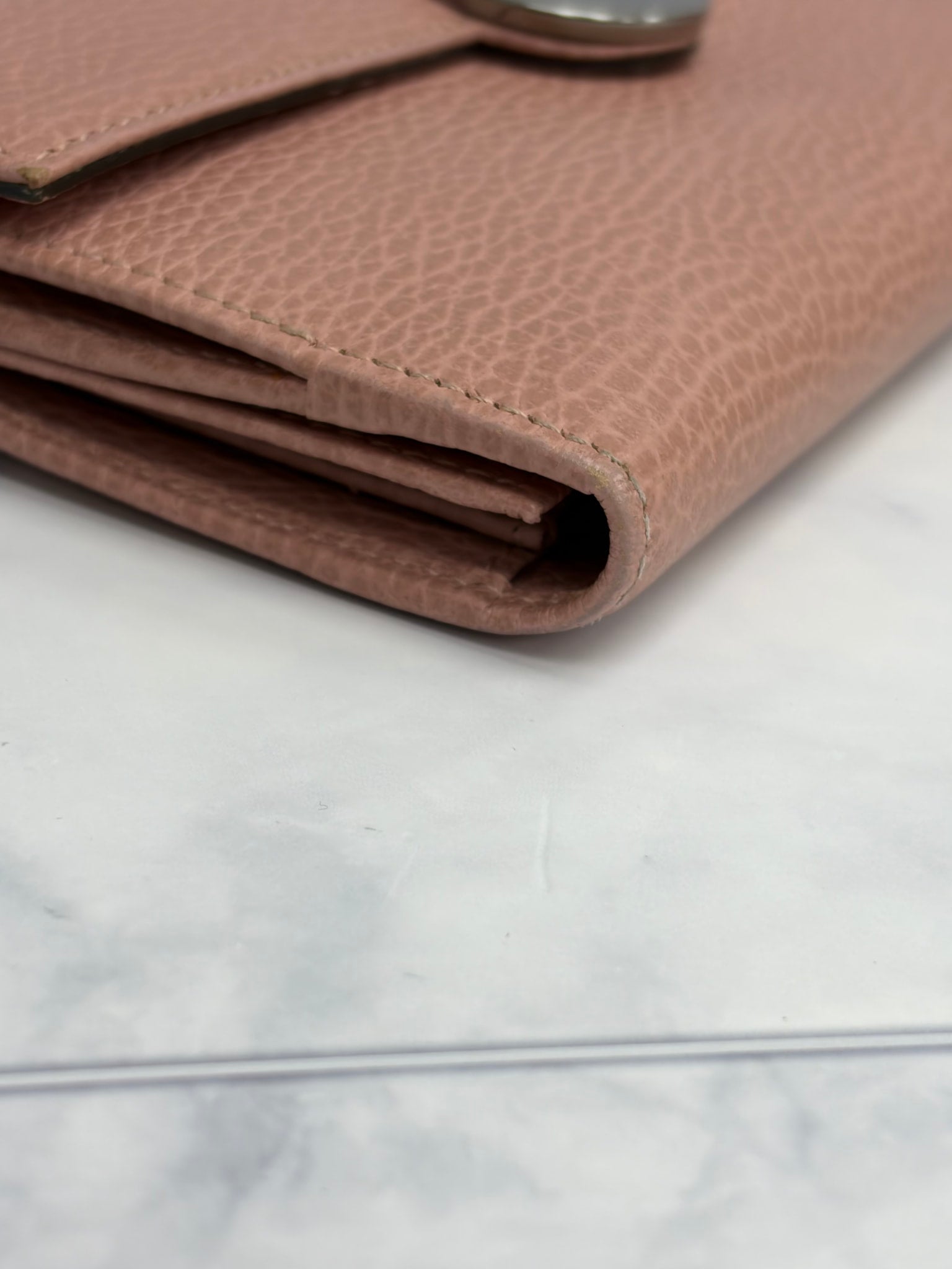Gucci Dusty Pink Leather Long Wallet