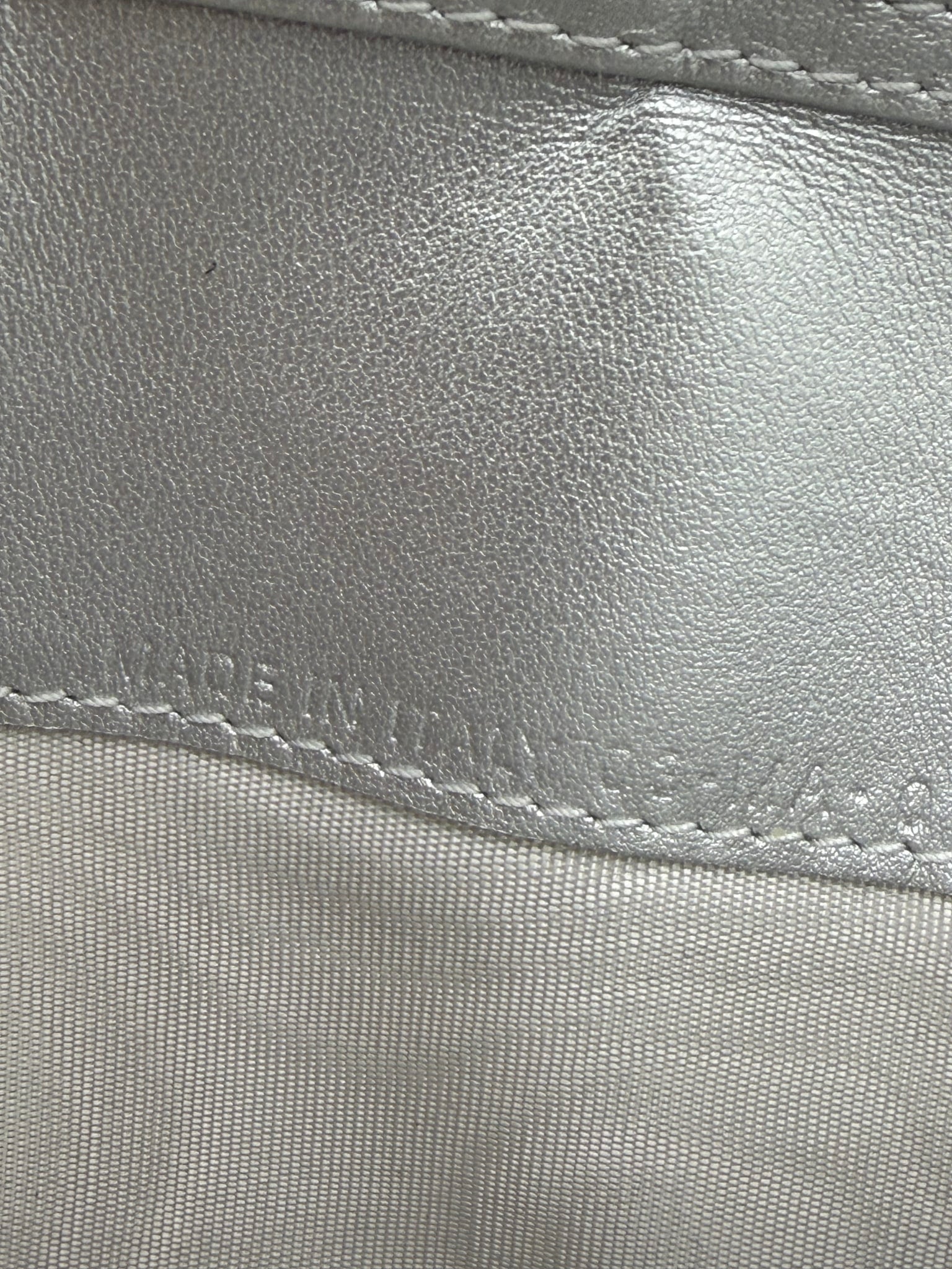 Christian Dior Silver Leather Diorama Wallet on a Chain