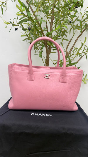 Chanel Pink Calfskin Leather Executive Cerf Large Tote Bag