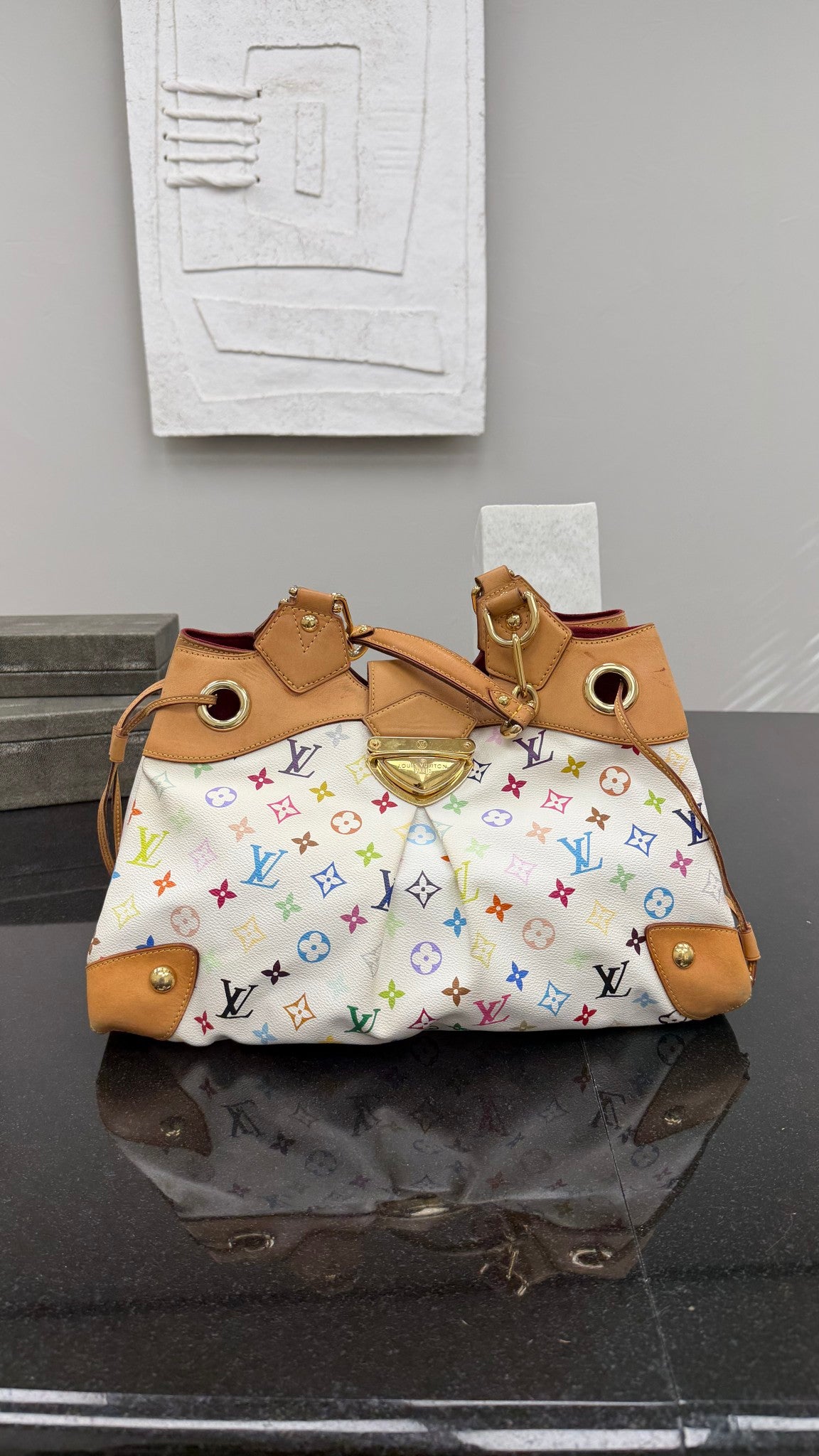 Louis Vuitton White Multicolor Monogram Ursula Handbag