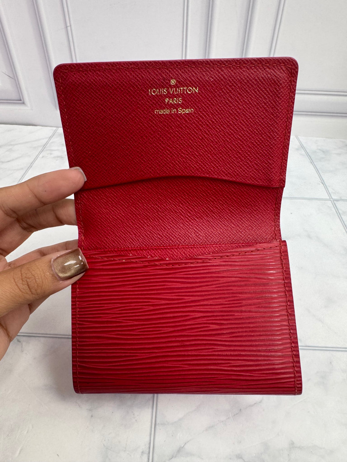 Louis Vuitton Red Epi Card Case 