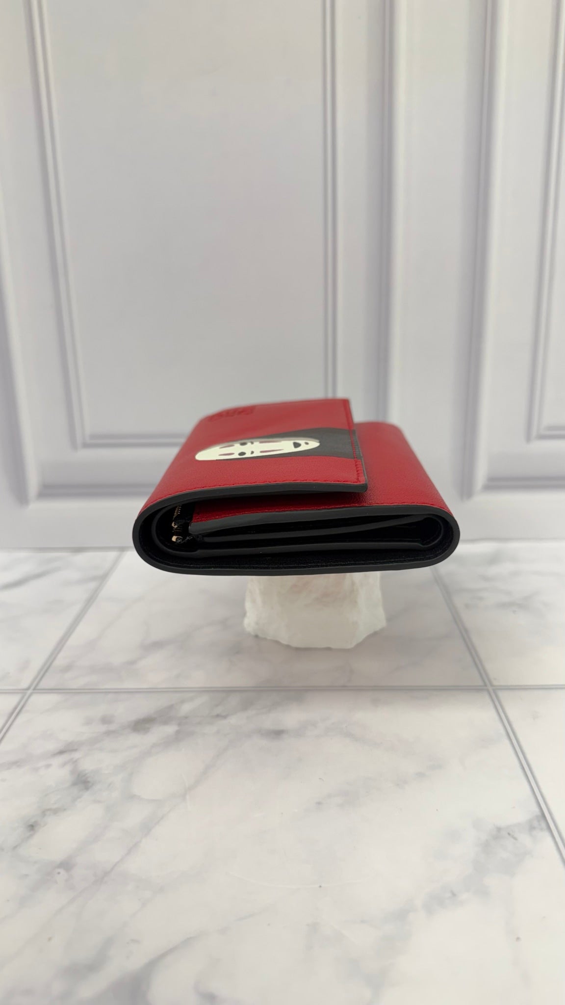 LIKE NEW - Loewe x Studio Ghibli Red Leather Spirited Away Compact Wallet 