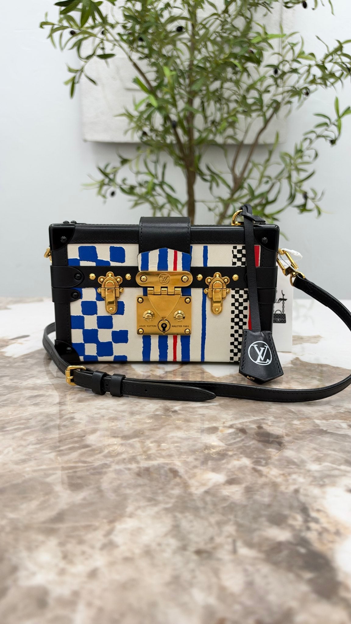 Louis Vuitton Limited Edition Grand Prix Printed Petite Malle Crossbody