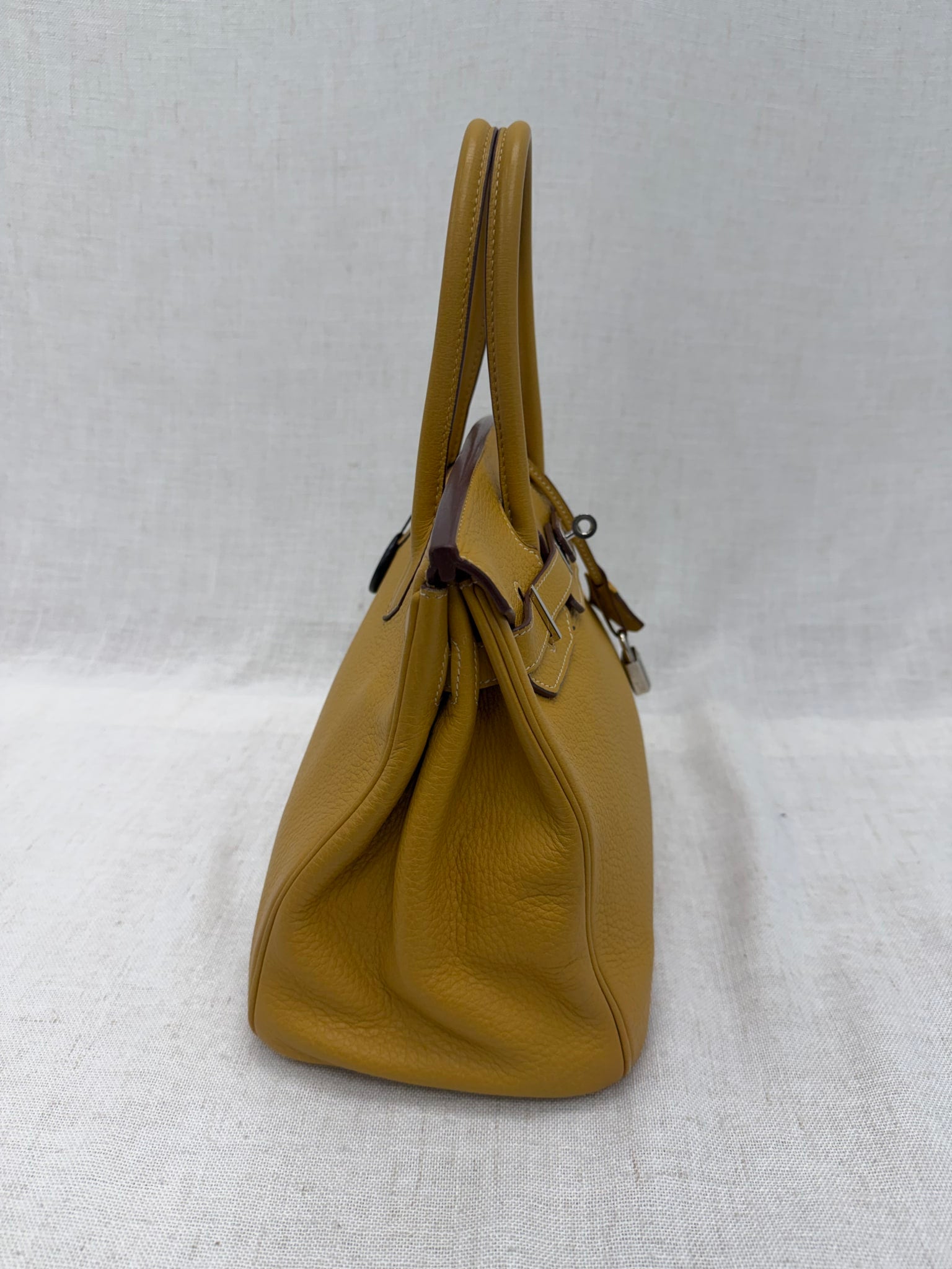 Hermes Natural Sable Taurillon Clemence Birkin 30