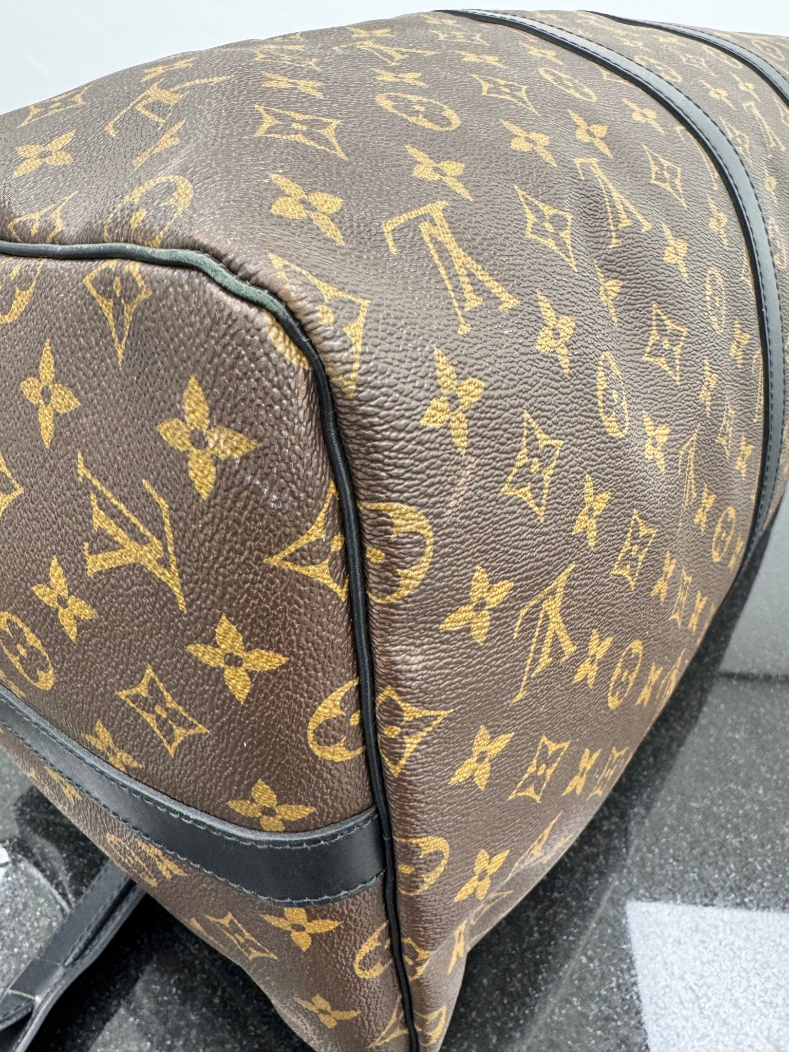 Louis Vuitton Monogram Macassar Keepall Bandouliere 55