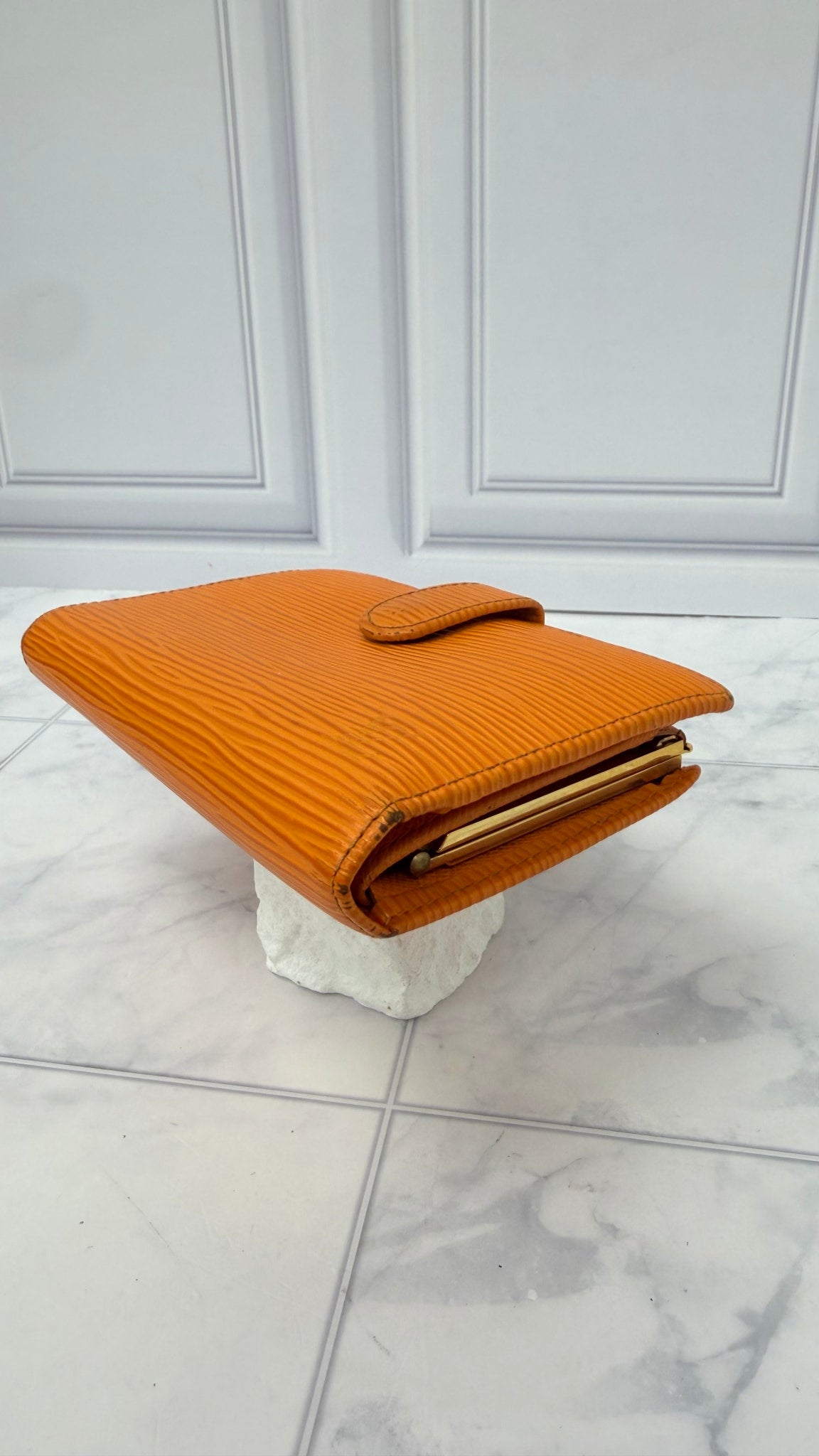 Louis Vuitton Orange Epi Leather Compact Wallet 
