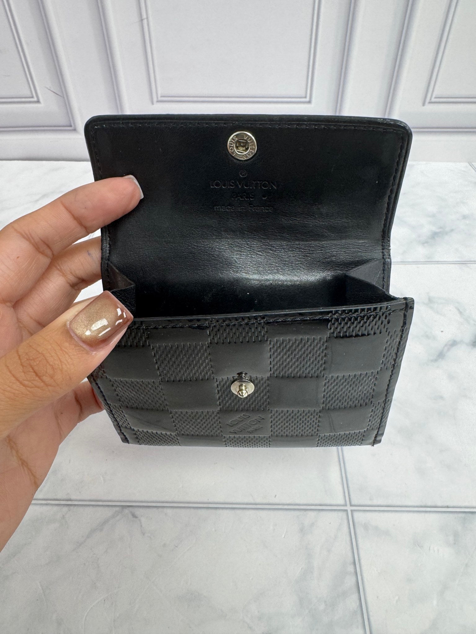 Louis Vuitton Black Damier Vernis Ludlow Compact Wallet