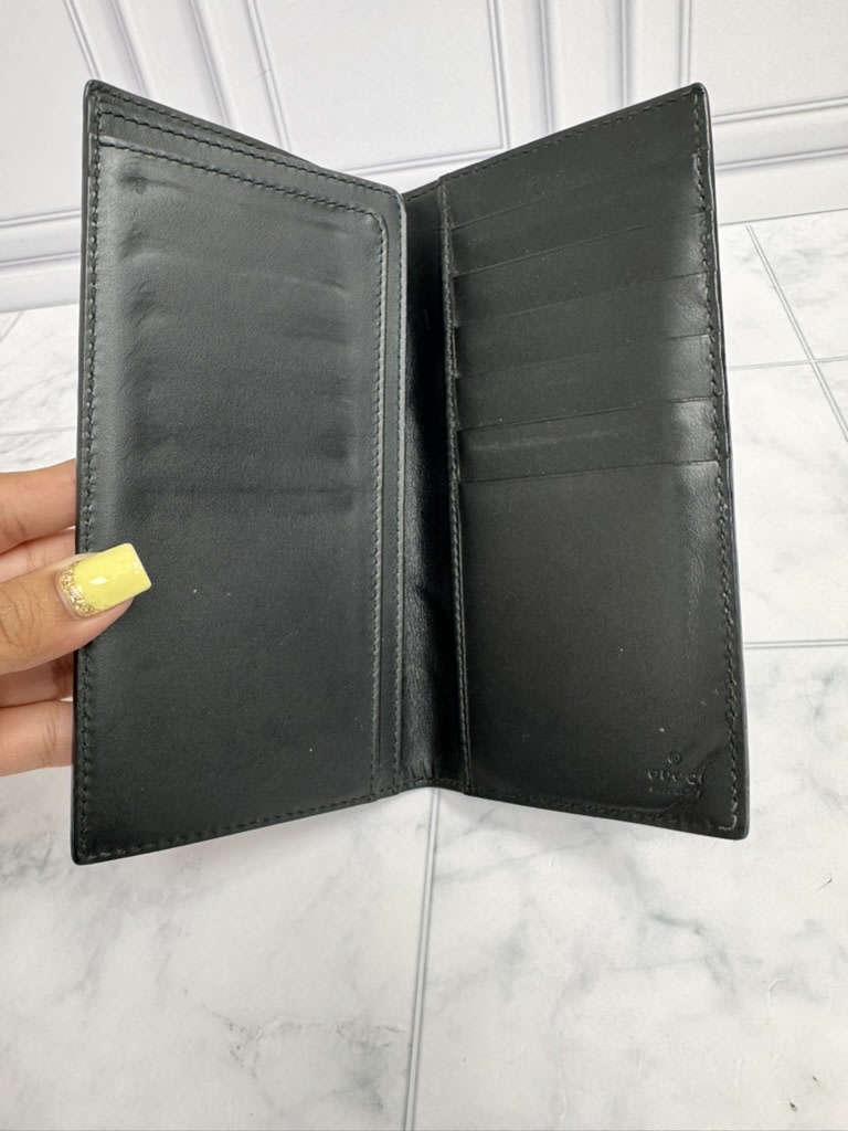 Gucci Black GG Embossed Long Wallet