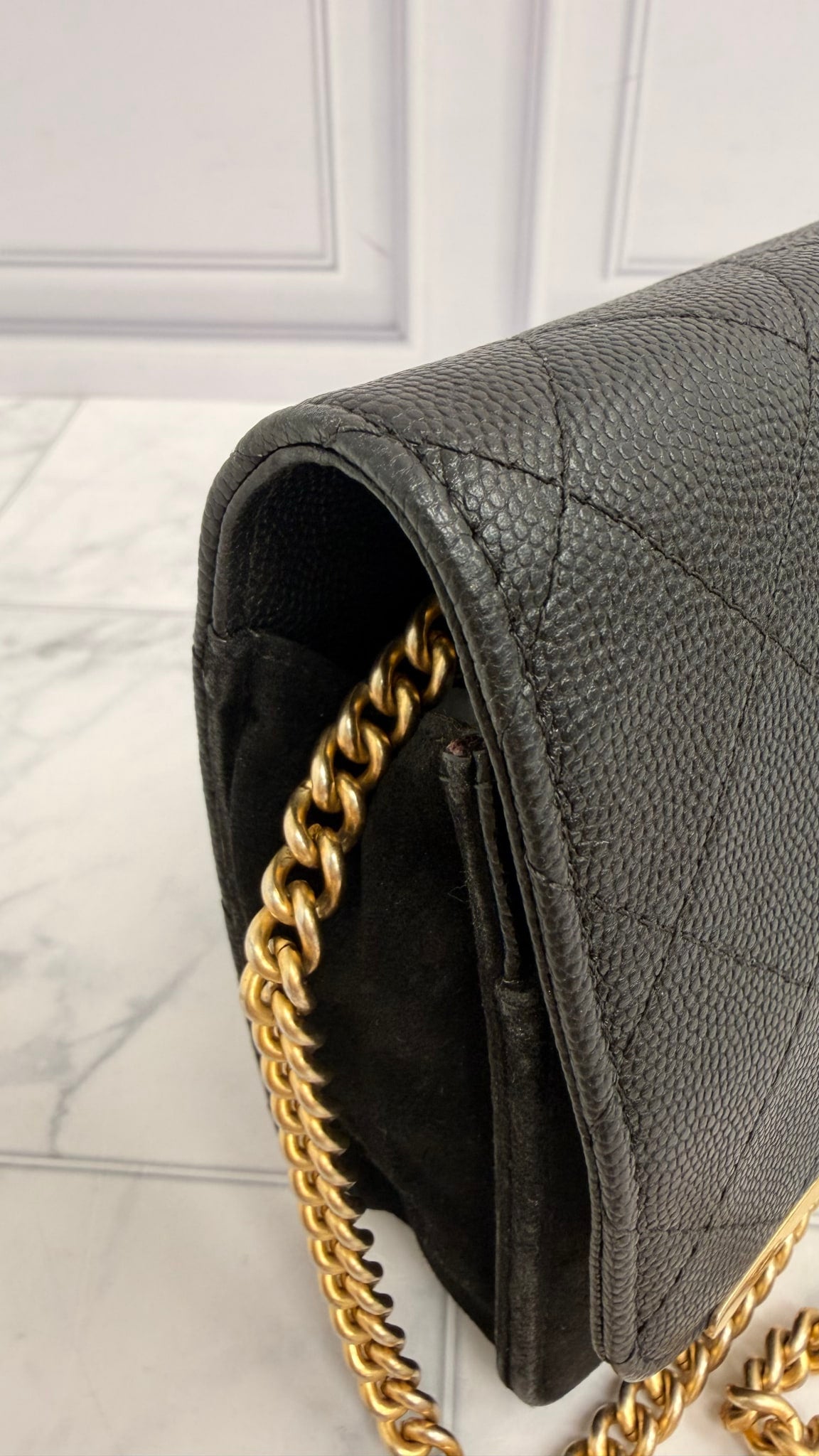 Chanel Black Quilted Caviar Leather & Suede Lady Coco Flap Bag
