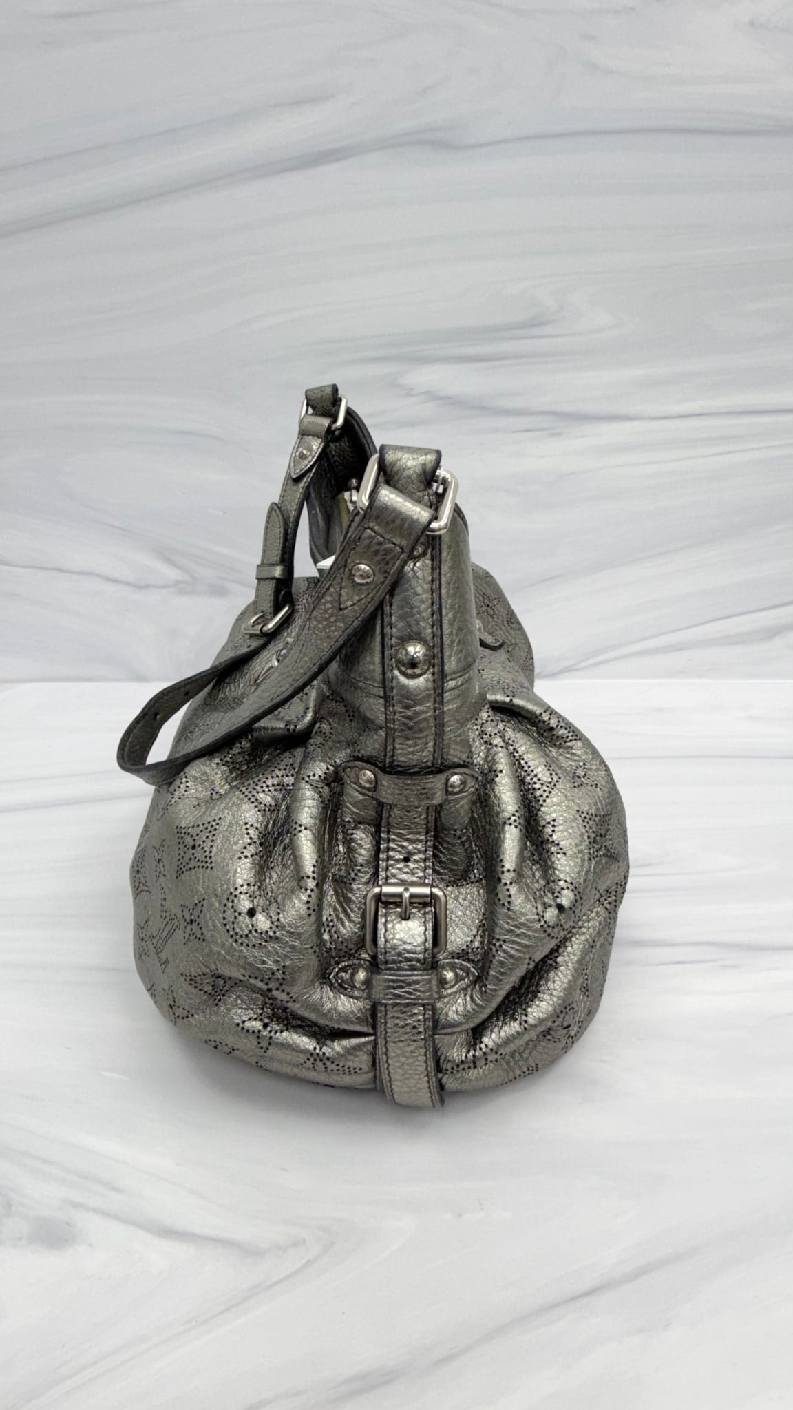 Louis Vuitton Metallic Leather Monogram Mahina Handbag