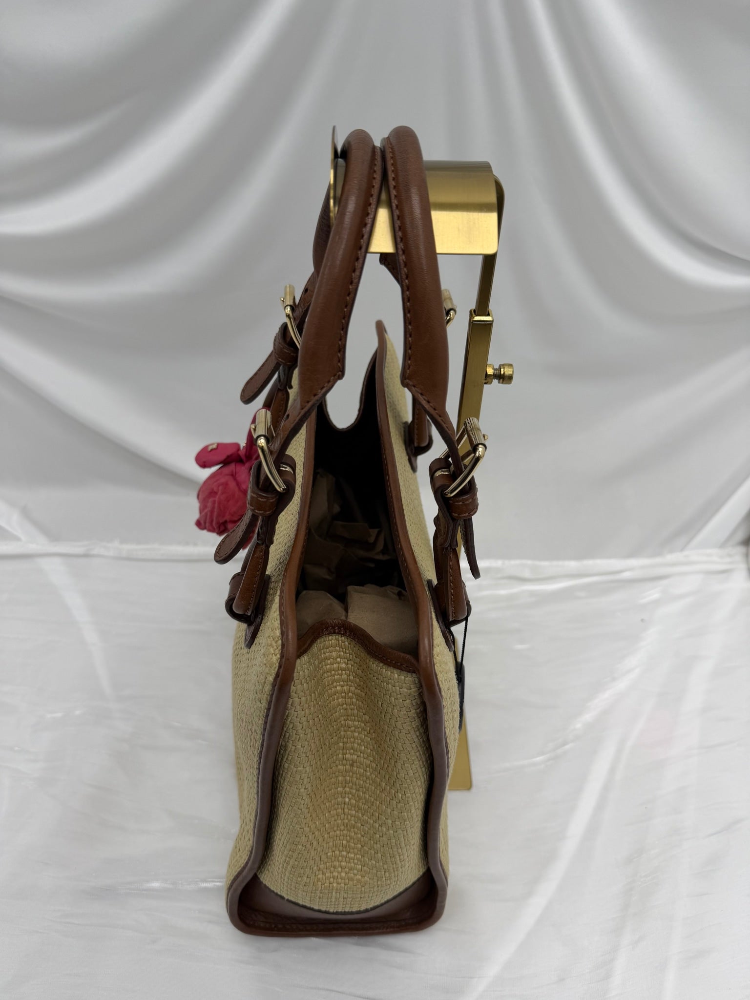 Celine Raffia & Leather Handbag