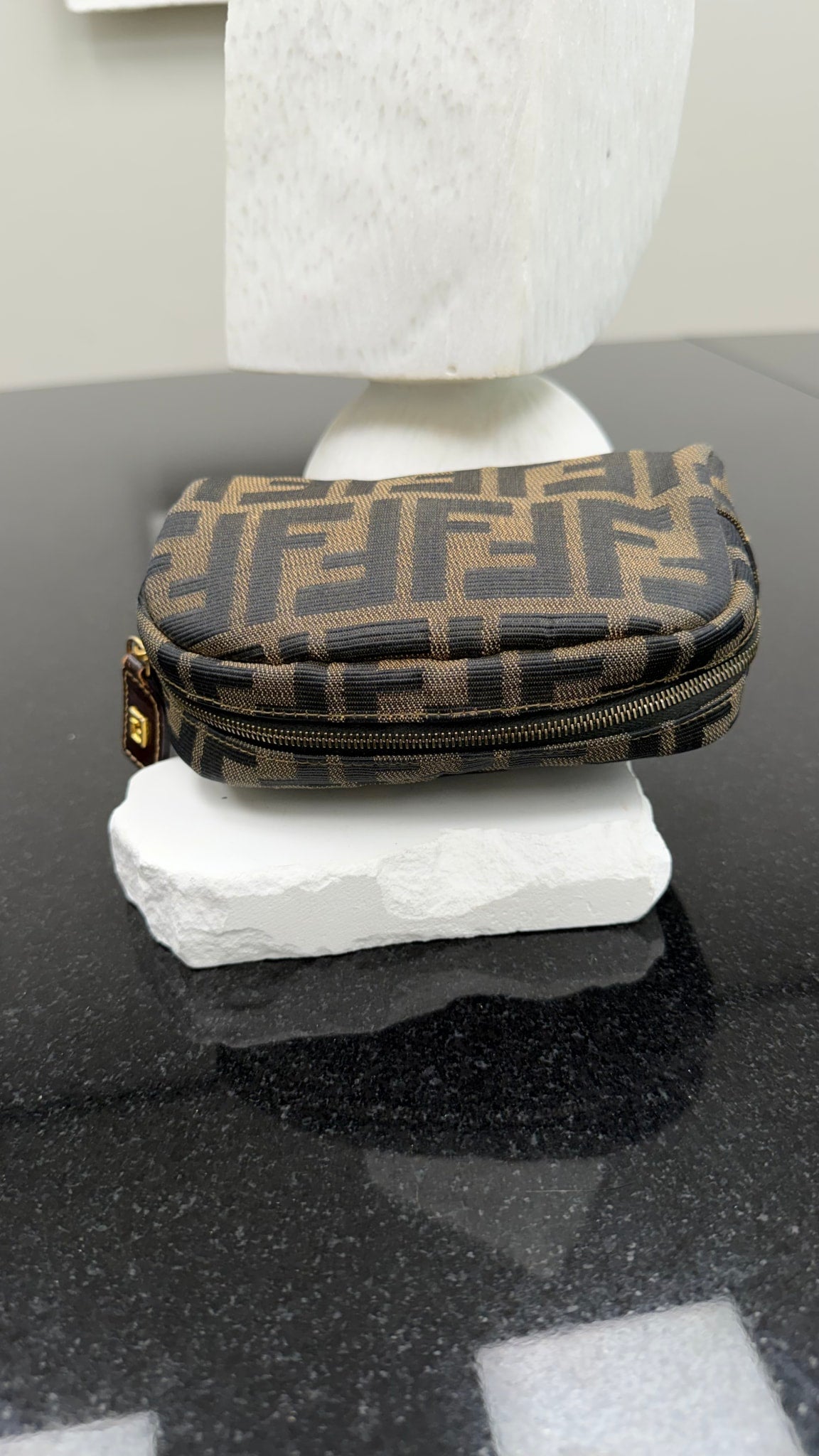 Fendi Vintage Zucca Canvas Cosmetic Pouch