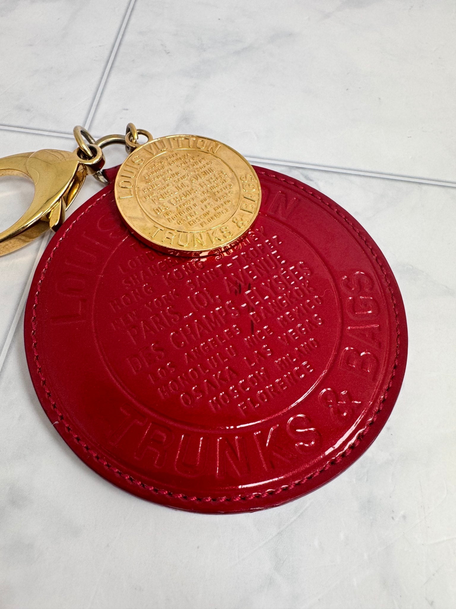 Louis Vuitton Red Patent Leather Porte Cles T&B Bag Charm