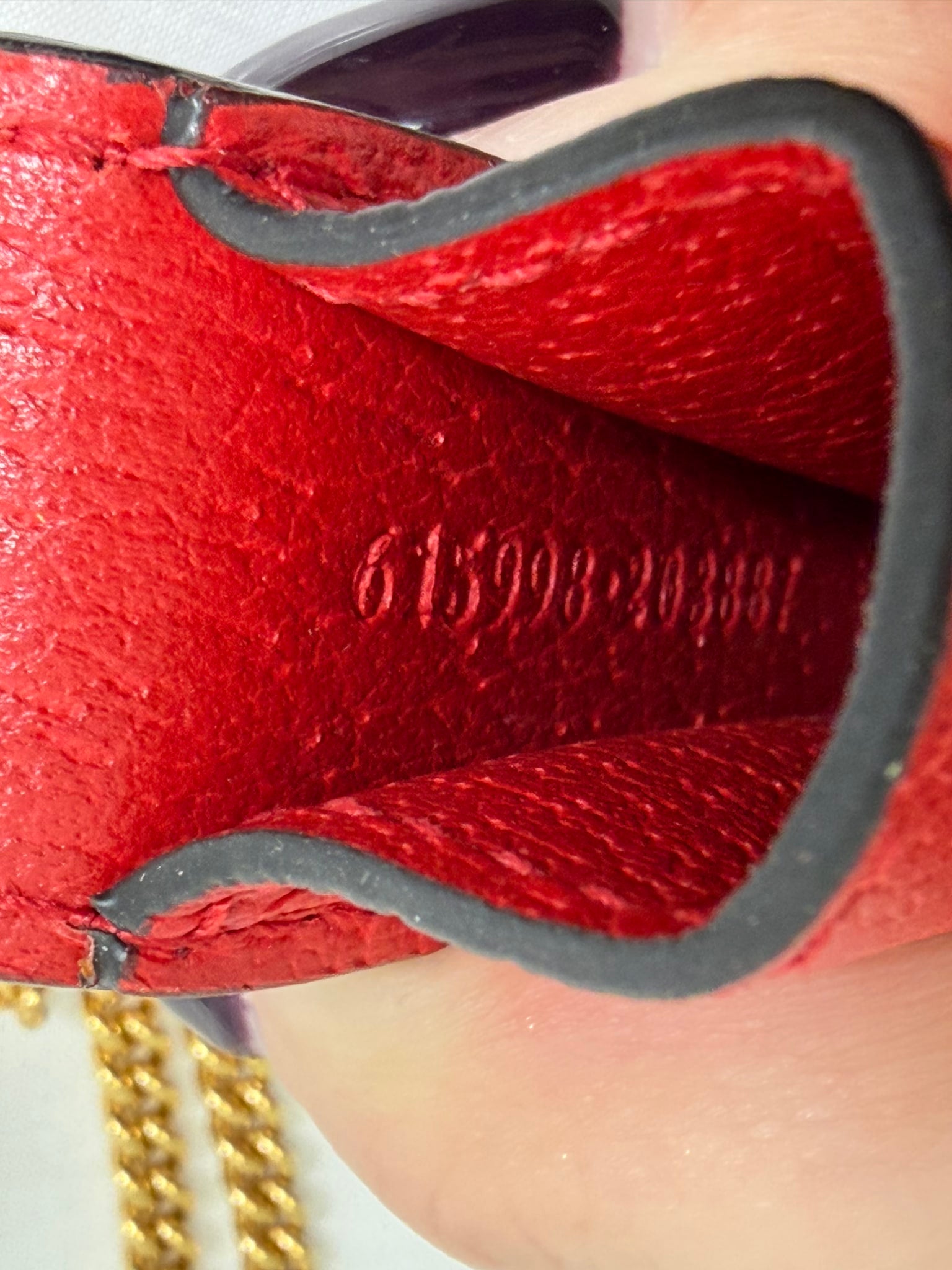 LIKE NEW Gucci Red Leather Lipstick Case On Chain 