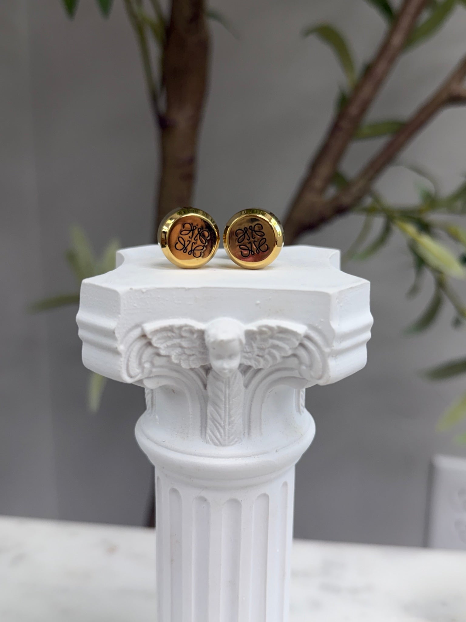 Loewe Gold Tone Anagram Cufflinks