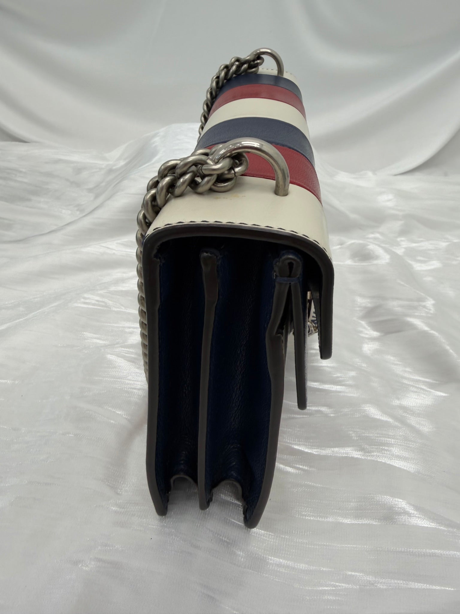 Gucci Red, White Blue Goatskin Limited Edition Small Dionysus Chain Bag