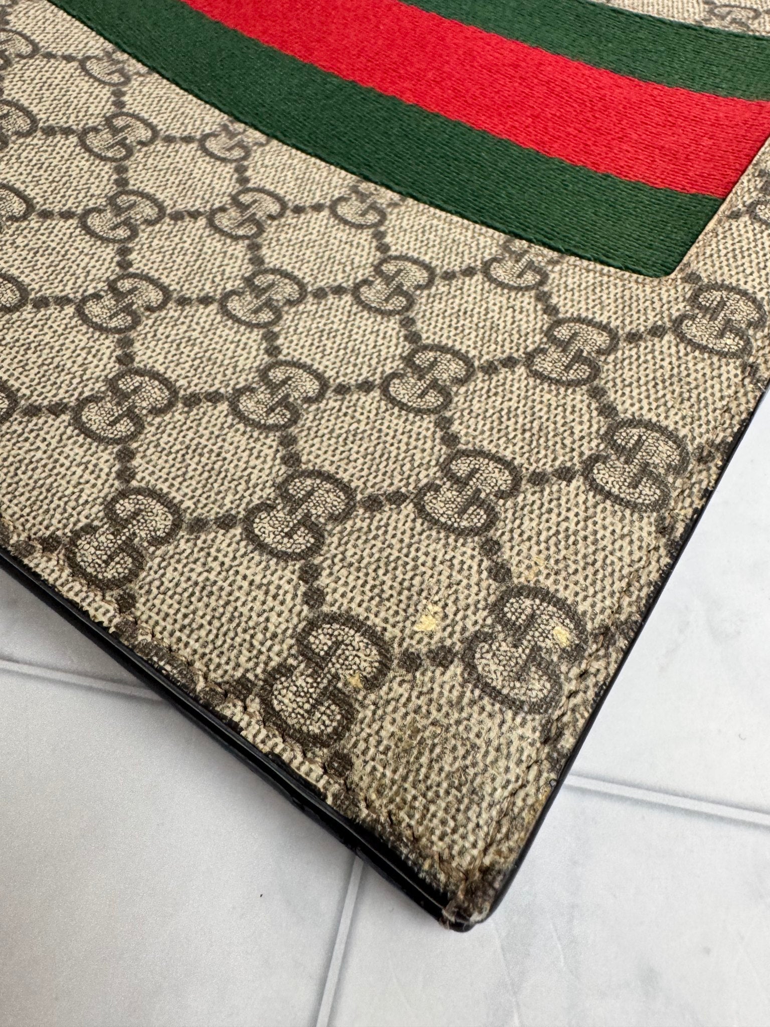 Gucci GG Supreme Canvas Ophidia Zip Clutch Bag