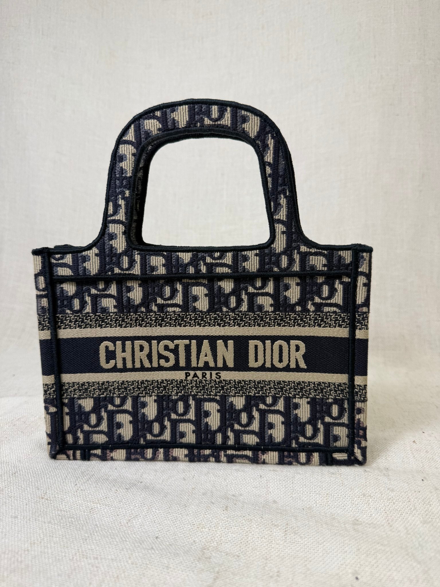 Christian Dior Blue Canvas Mini Book Tote 