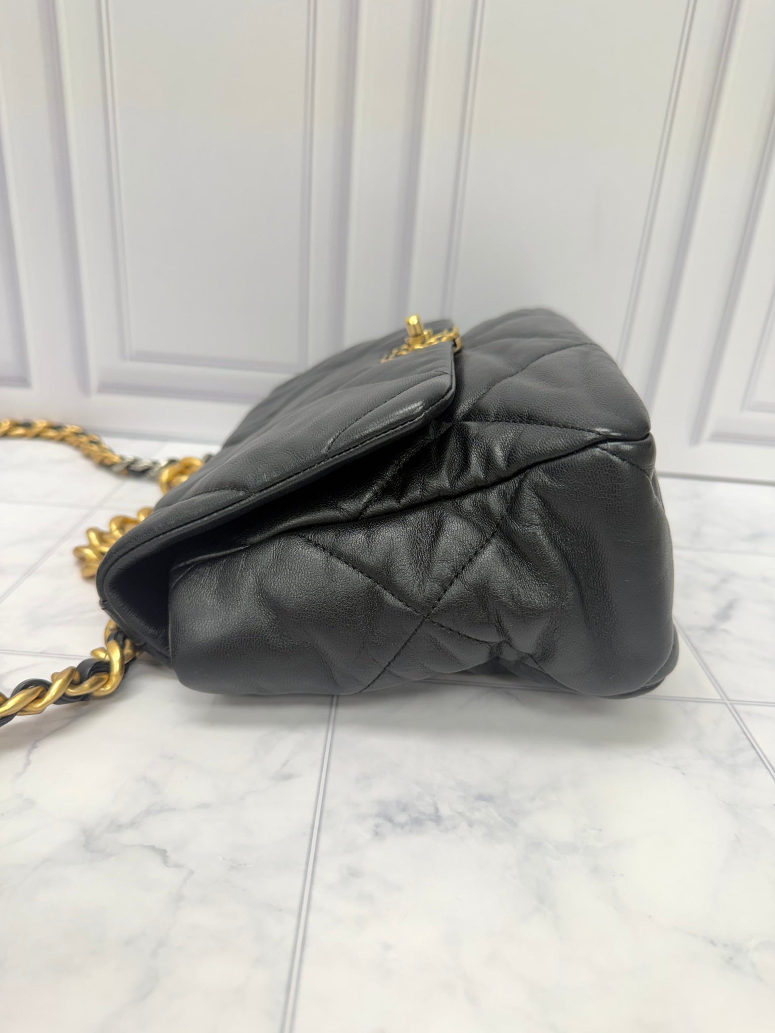 Chanel Black Leather Chanel 19 Large Flap Bag 