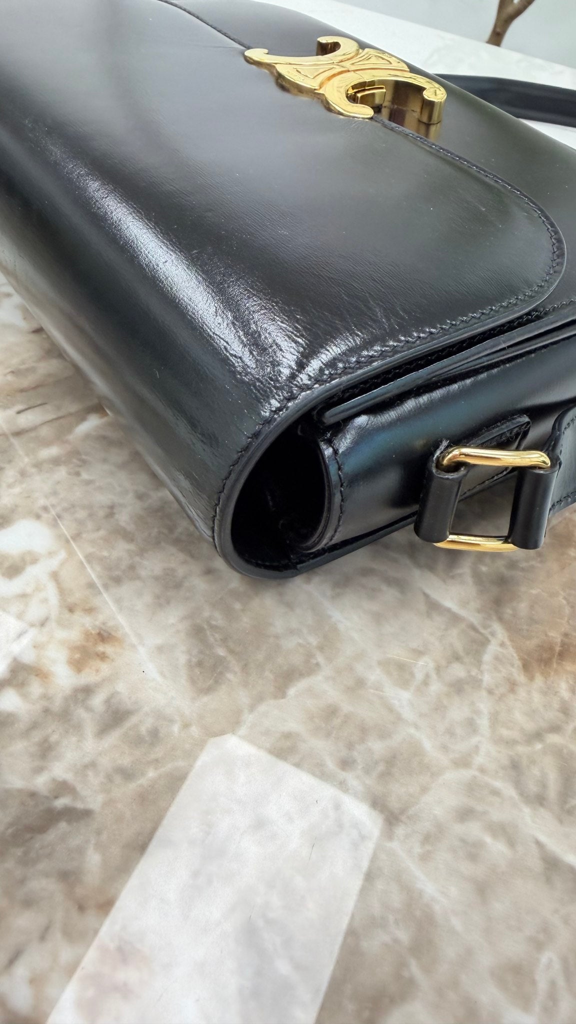 Celine Black Box Calf Triomphe Crossbody
