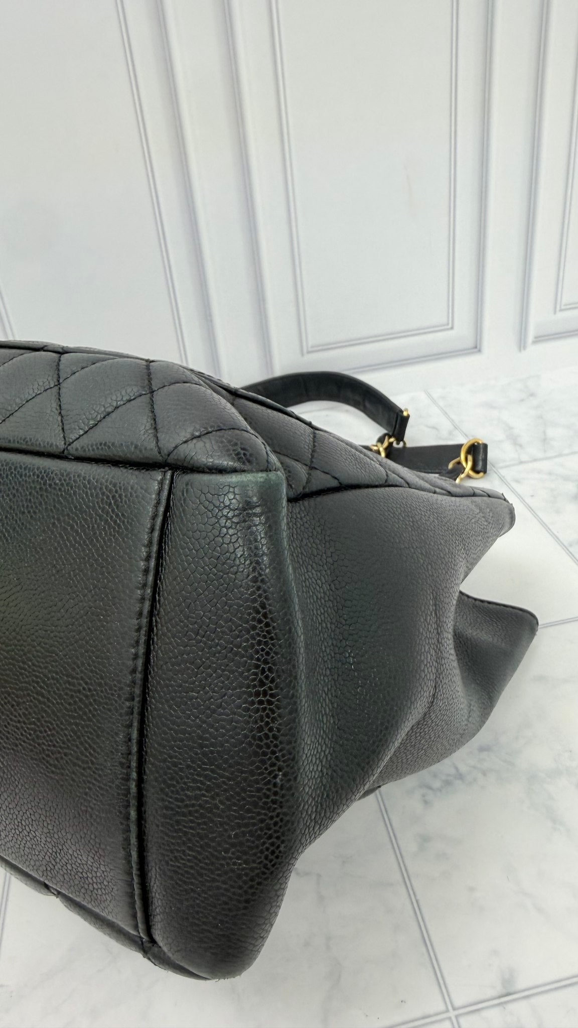 Chanel Black Caviar Leather Grand Shopping Tote 