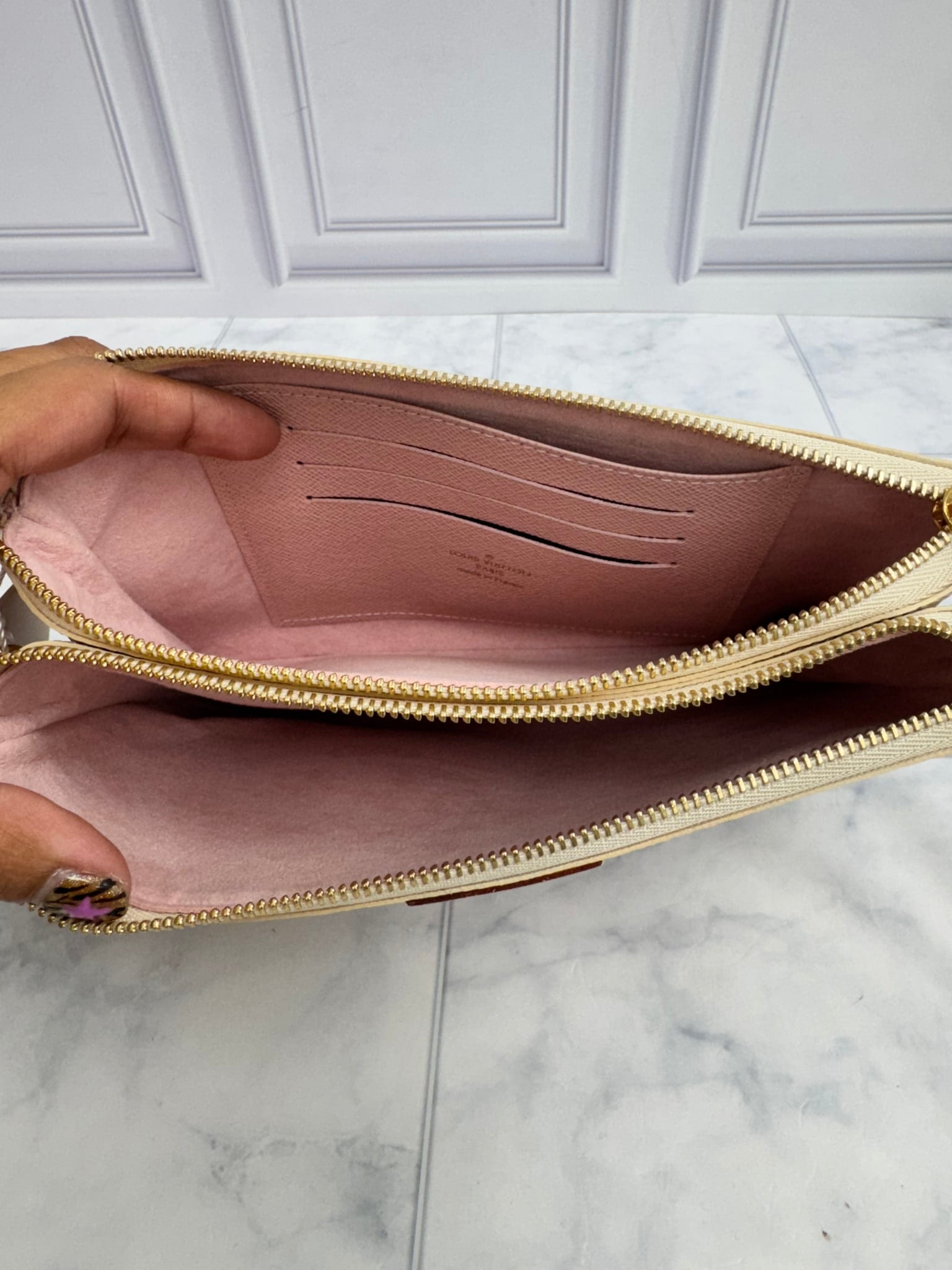 Louis Vuitton Damier Azur Double Zip Pochette