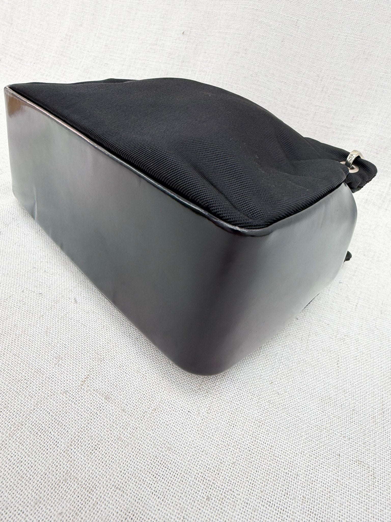 Gucci Black Nylon Bamboo Handbag