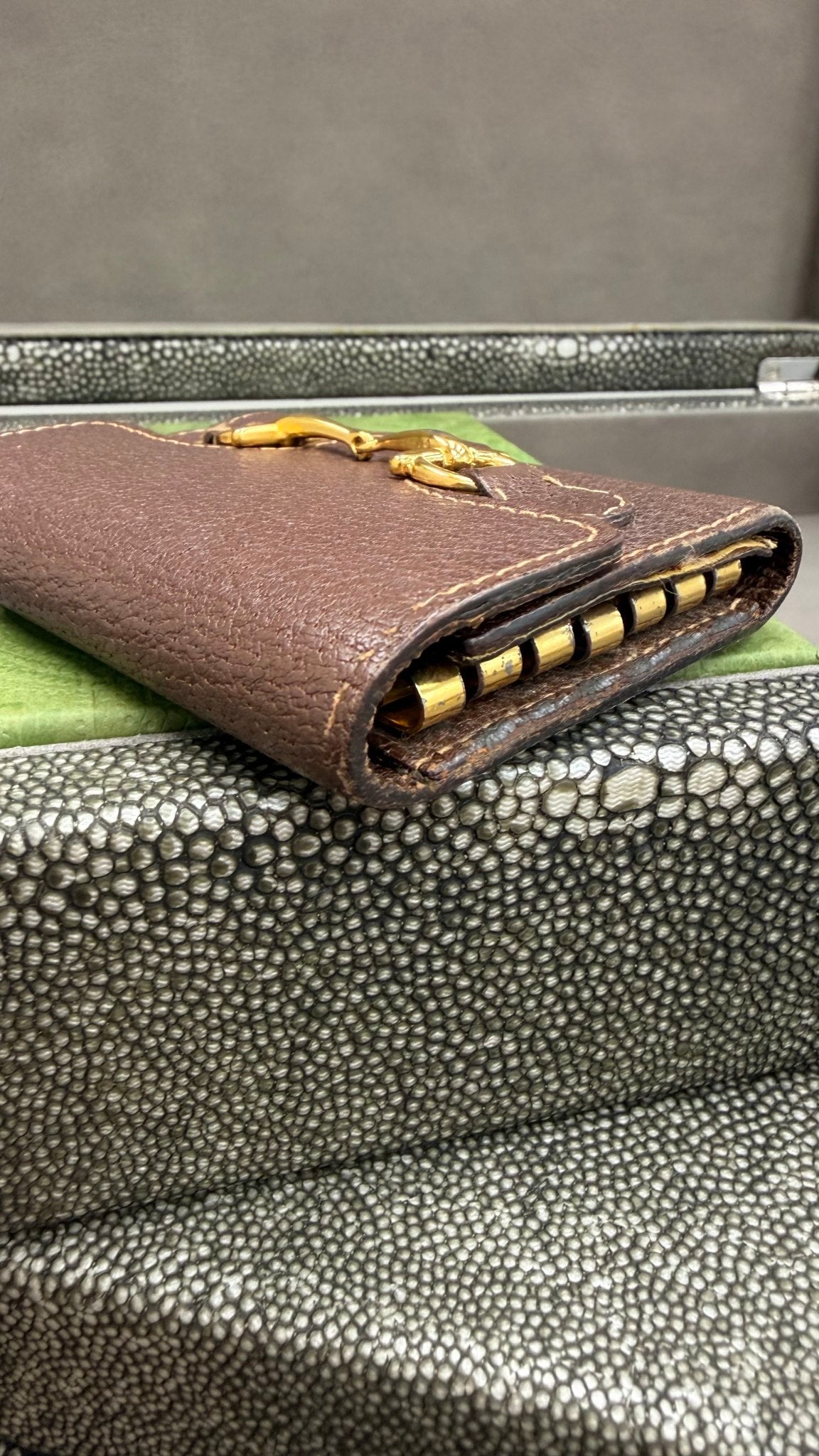 Gucci Brown Leather Horsebit 6 Key Ring Case