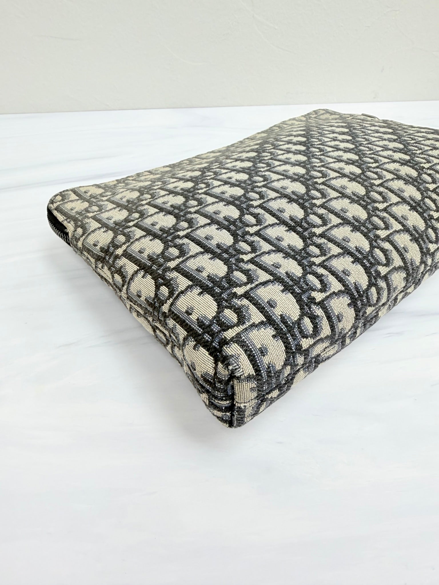 Christian Dior Jacquard Blue Canvas Toiletries Pouch