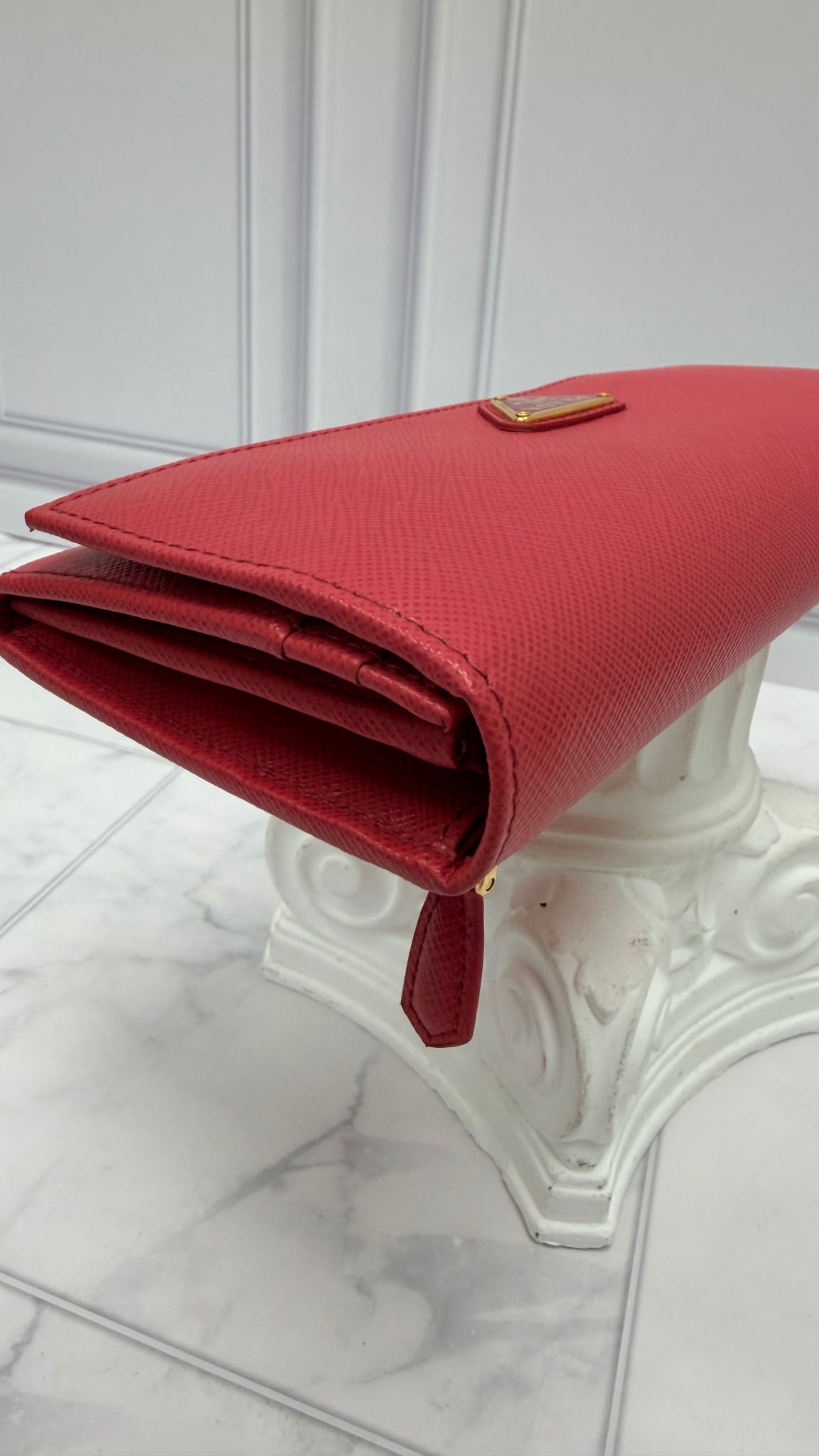 Prada Pink Saffiano Leather Long Wallet