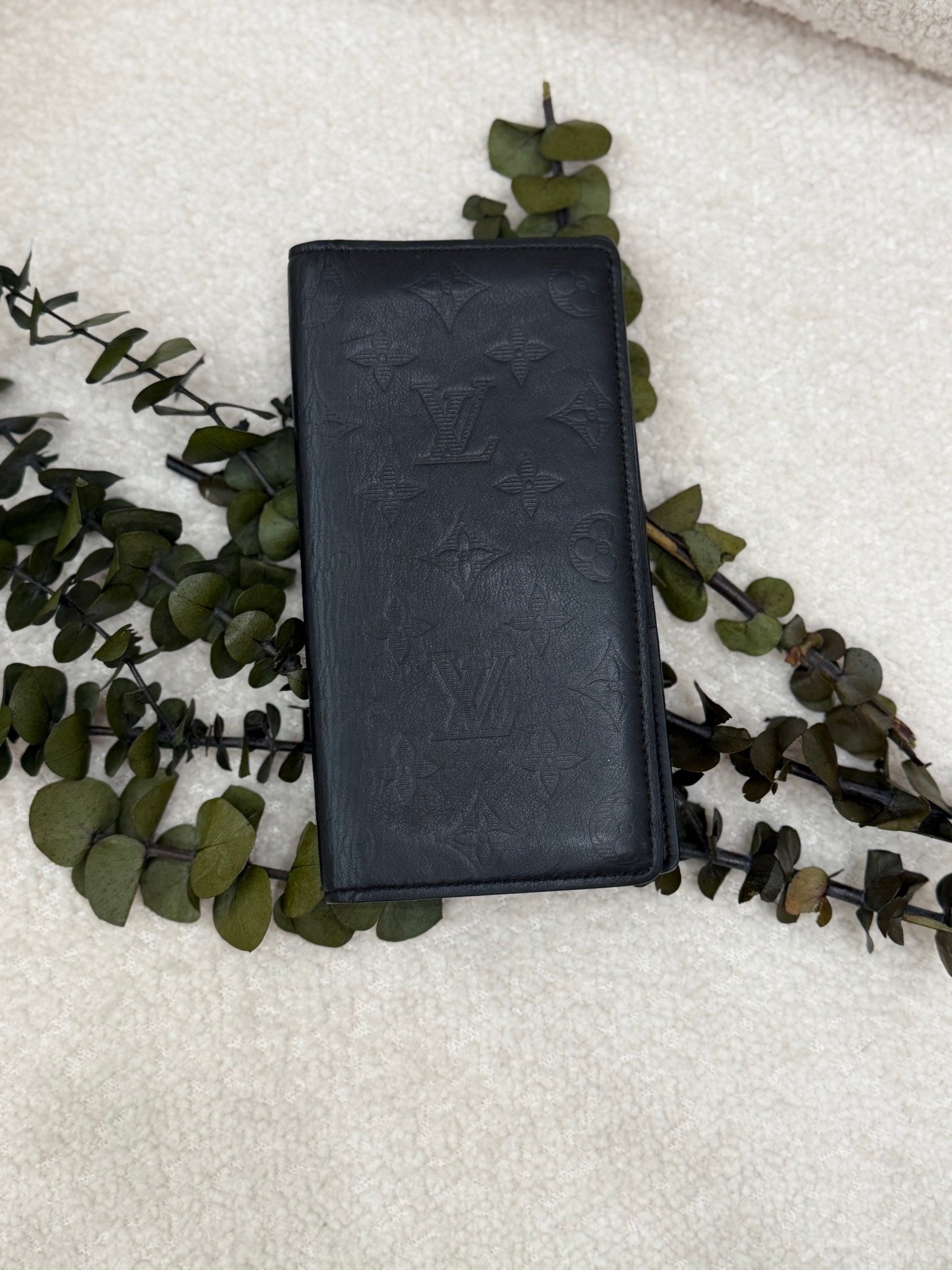 Louis Vuitton Black Leather Monogram Brazza Wallet