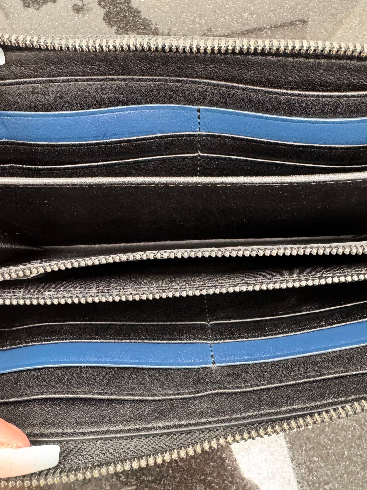 MCM Black Visetos Embossed Leather Zippy Wallet