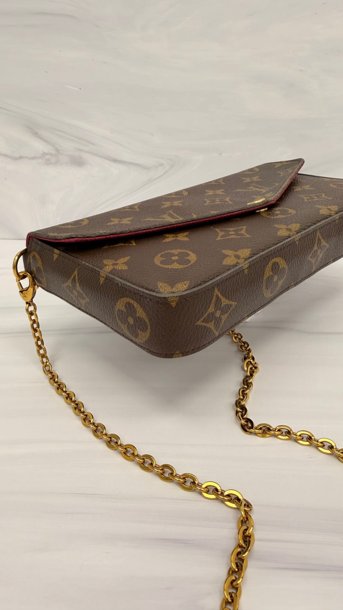 Louis Vuitton Monogram Felicie Pochette Chain Crossbody Bag 