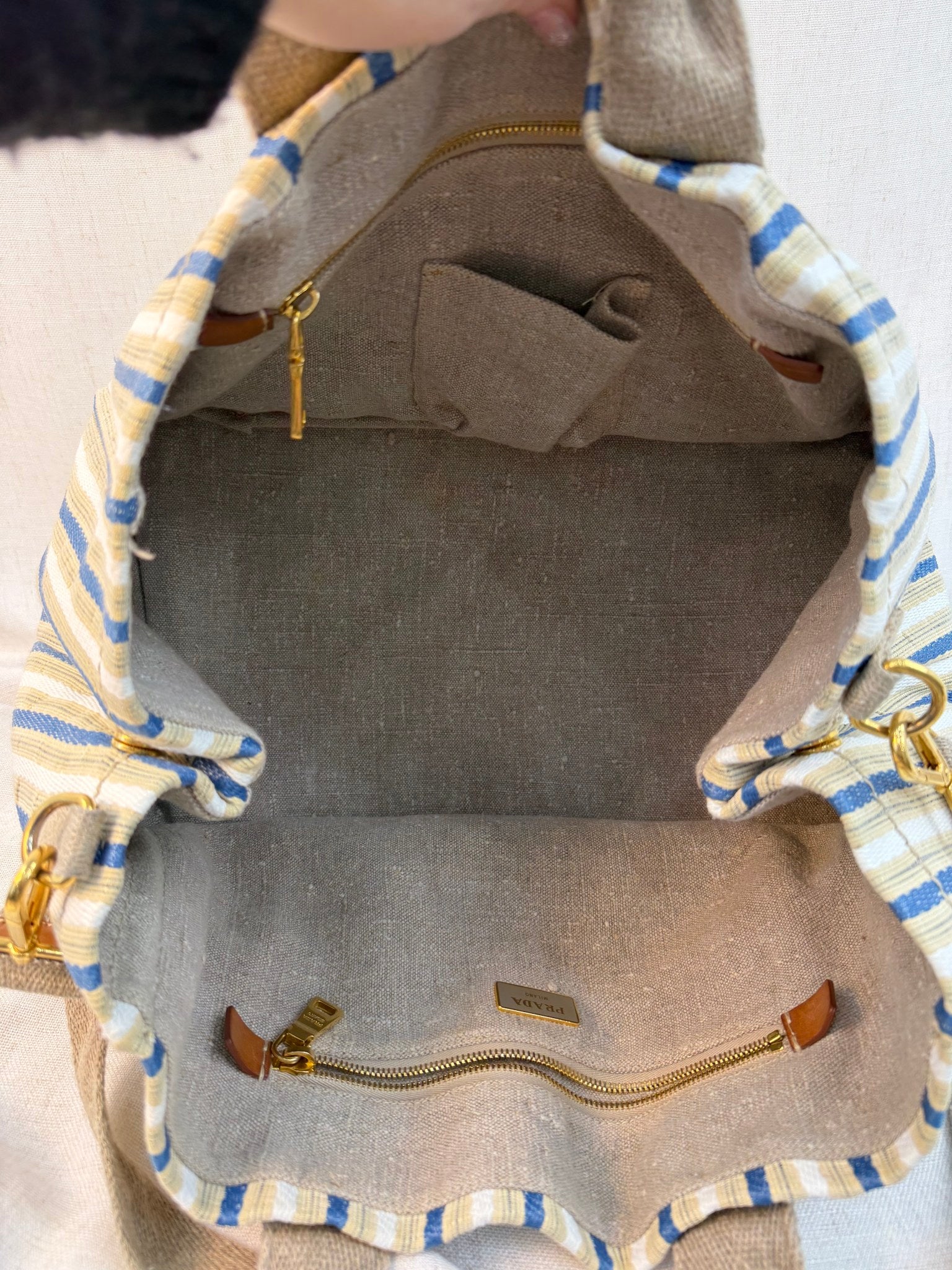 Prada Multicolor Canvas Canpa Large Handbag