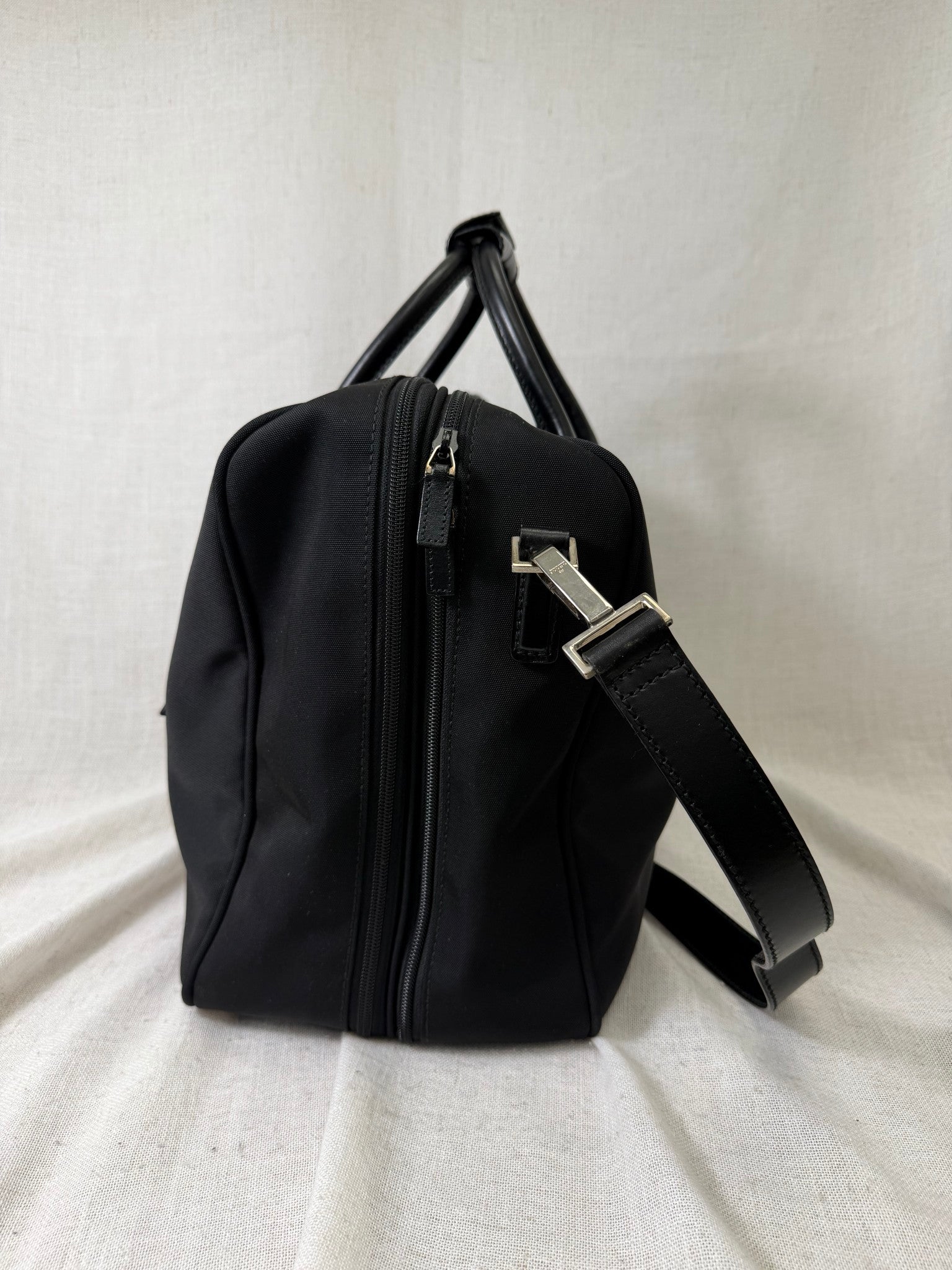 Gucci Black Nylon And Leather Duffle Bag