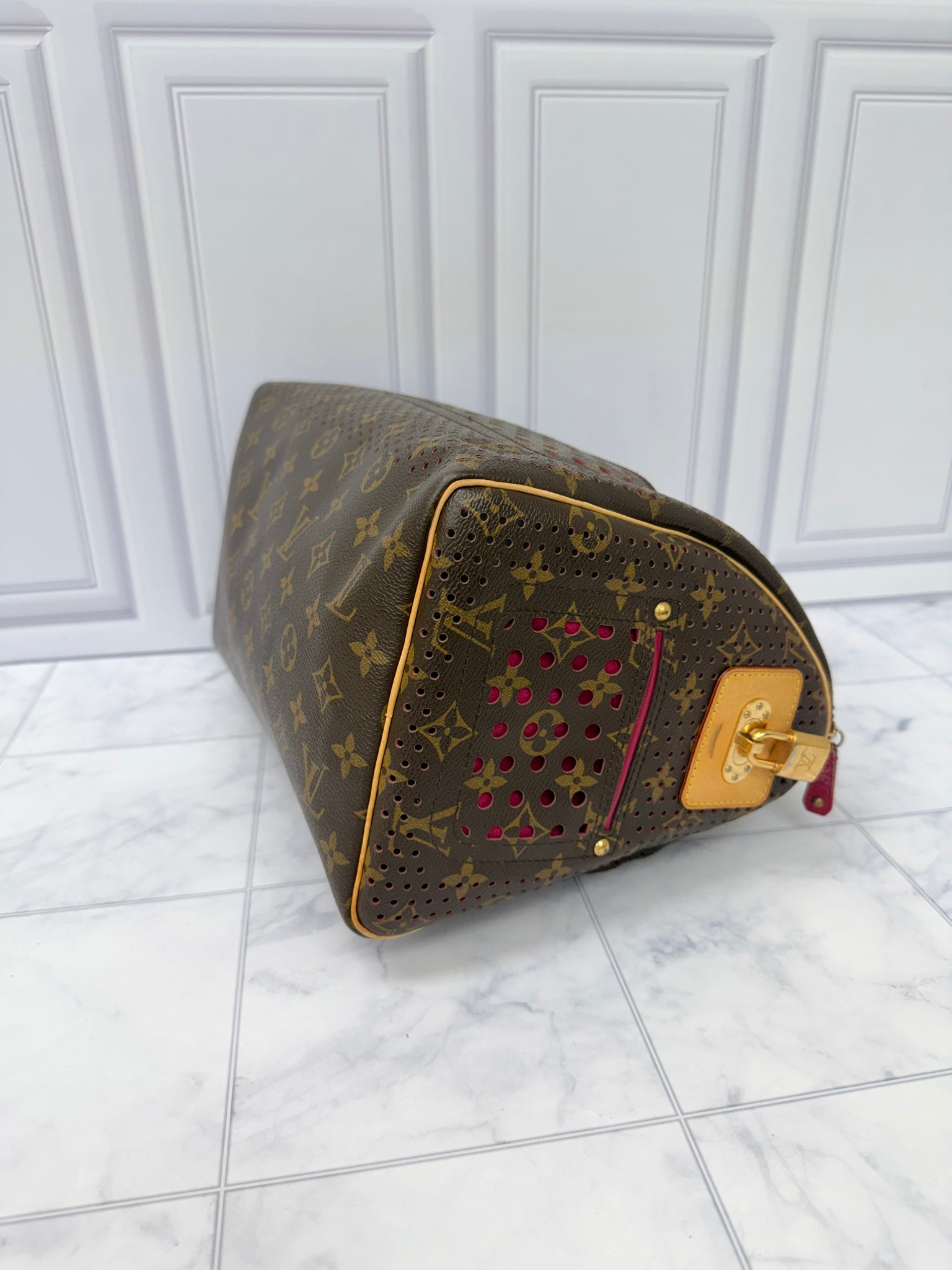 Louis Vuitton Monogram Fuchsia Perforated Speedy 30