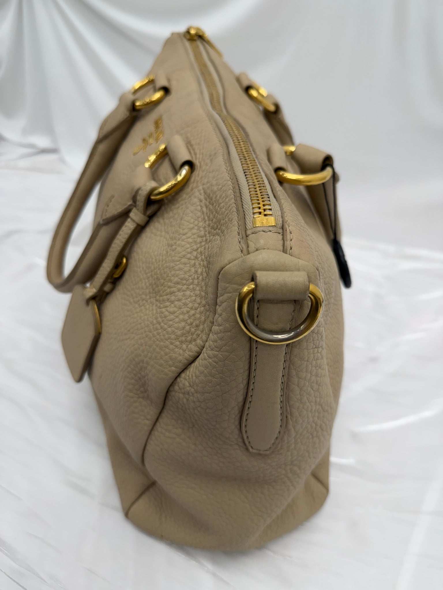 Prada Tan Leather Shoulder Tote