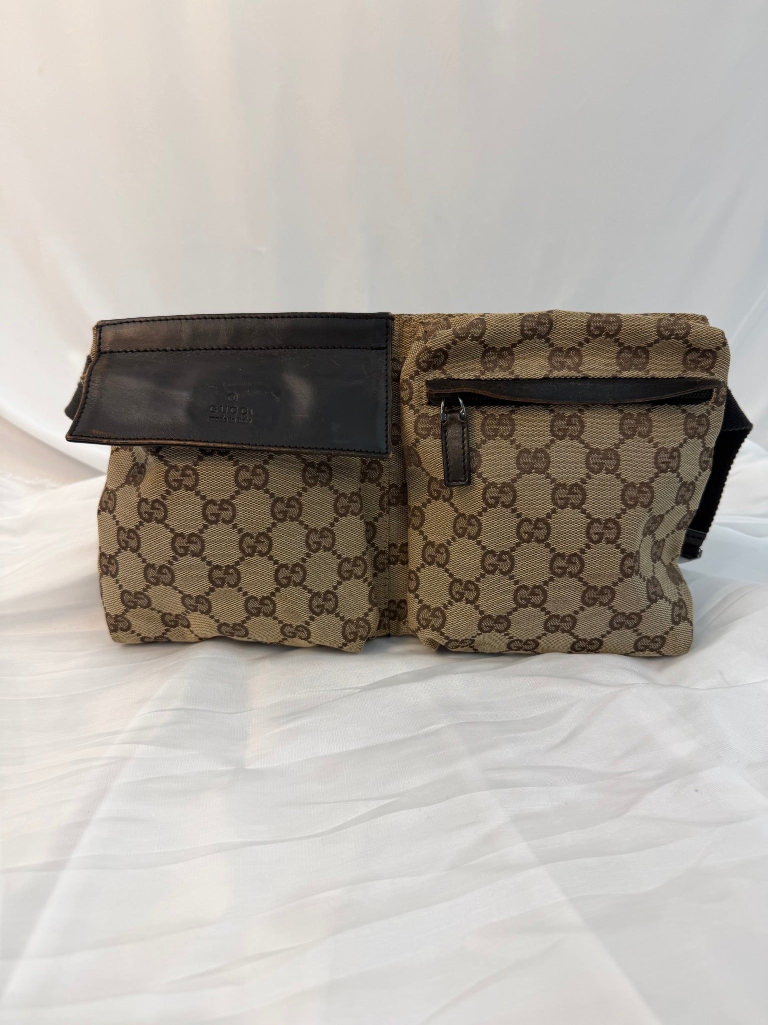 Gucci Brown Canvas GG Print Belt Bag