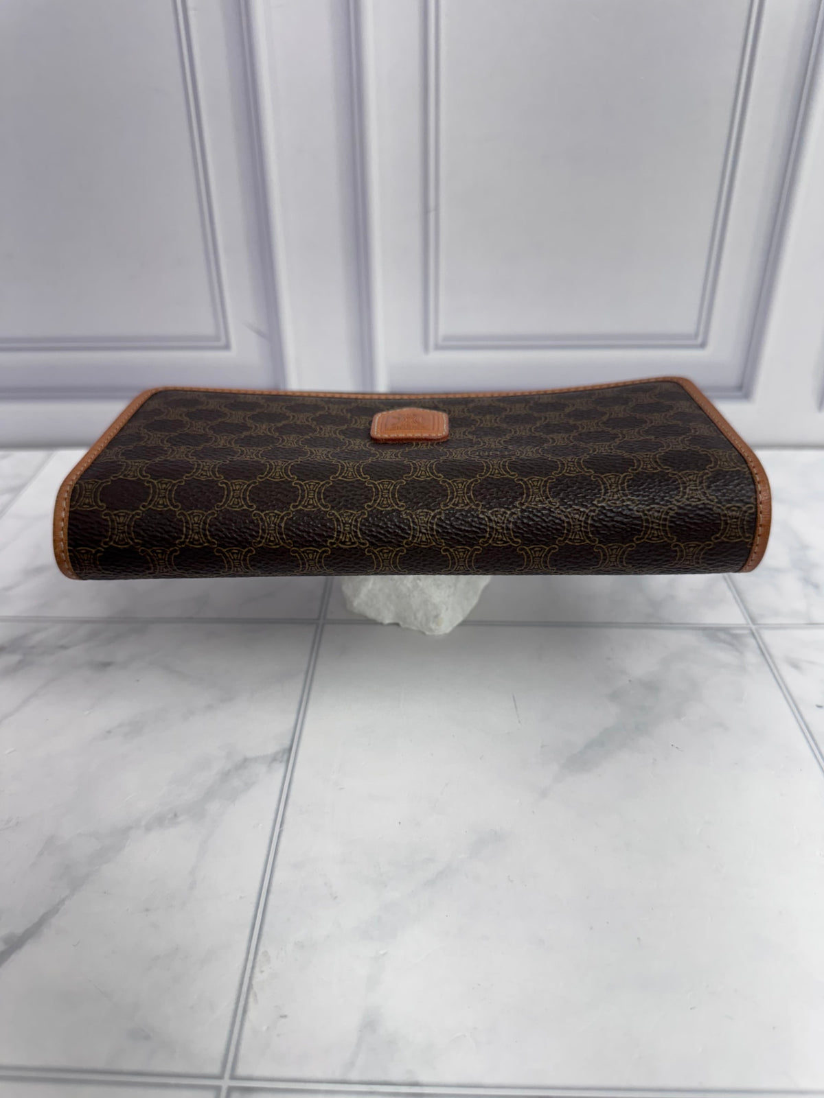 Celine Brown Macadam Coated Canvas Long Wallet