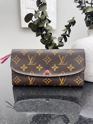 Louis Vuitton Monogram And Fuchsia Emilie Wallet