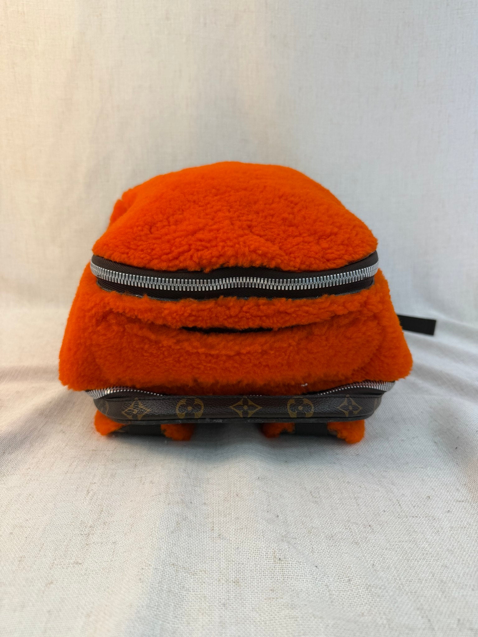 Louis Vuitton x Marc Newson Monogram And Bright Orange Shearling Backpack