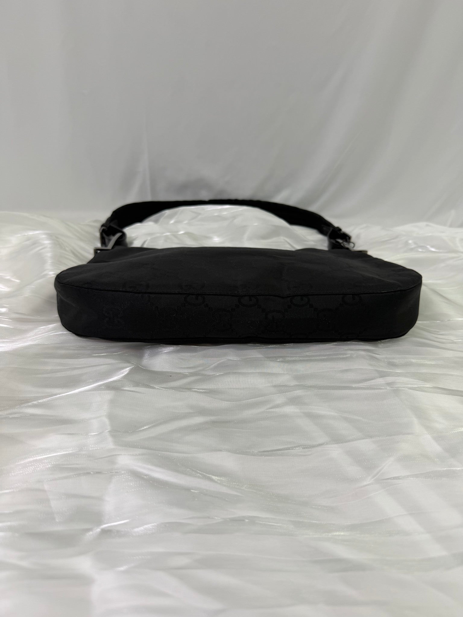 Gucci Black Nylon GG Print Shoulder Bag